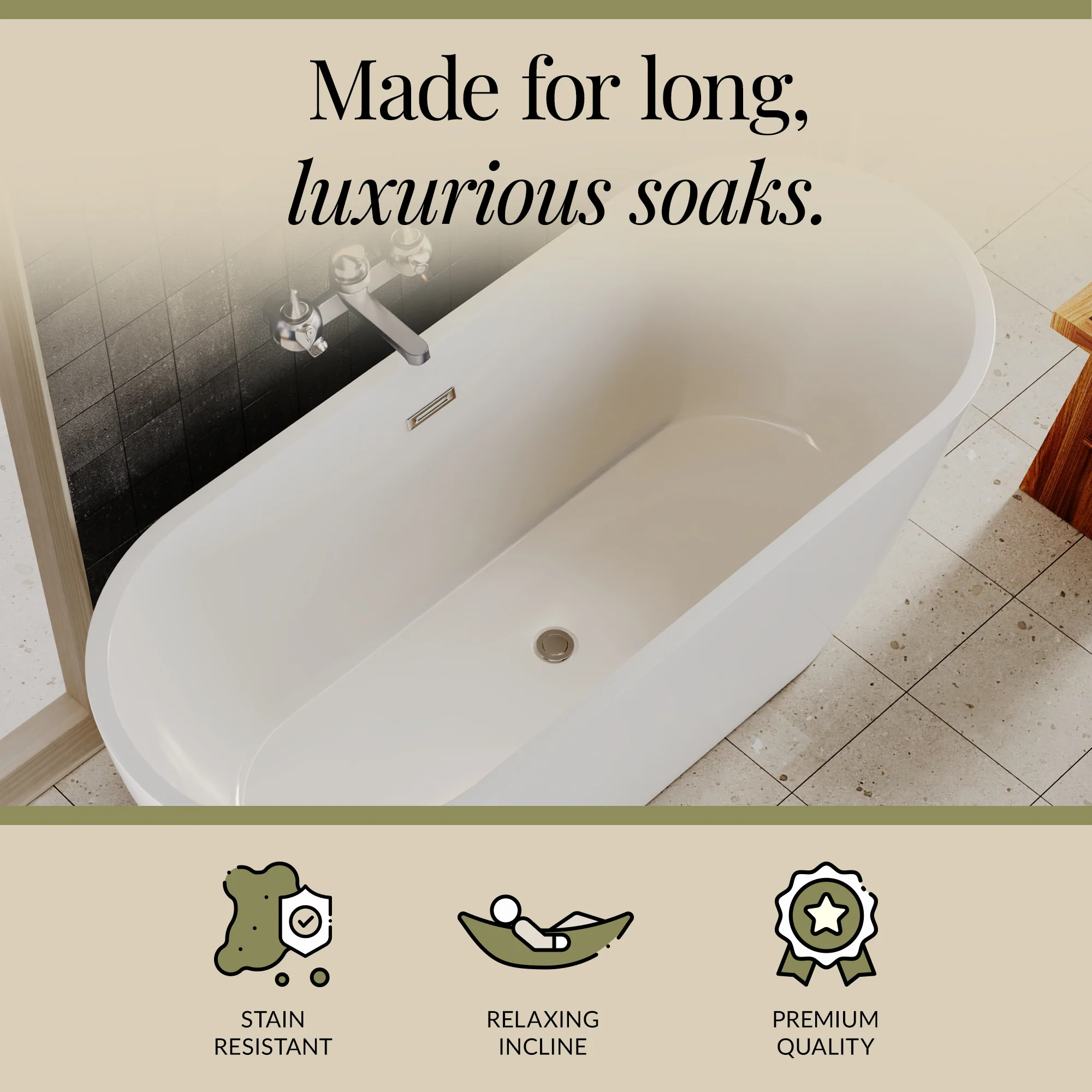 Contemporary Oval Freestanding Bath and Waste from Balterley - Multiple Sizes Available - Image 23