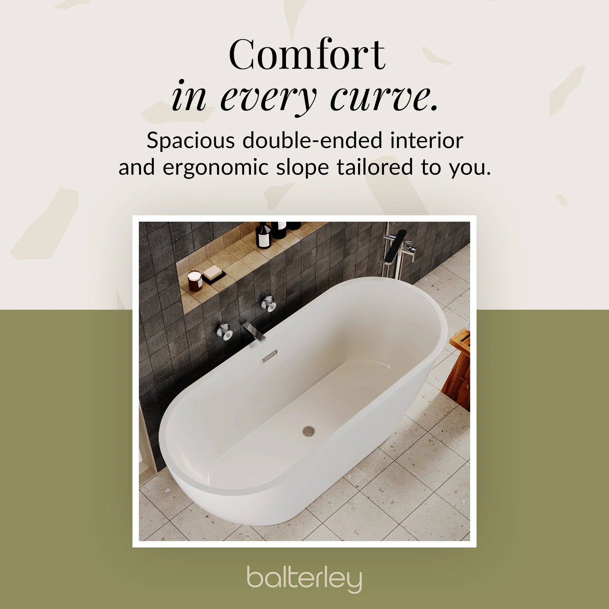 Contemporary Oval Freestanding Bath and Waste from Balterley - Multiple Sizes Available - Image 25