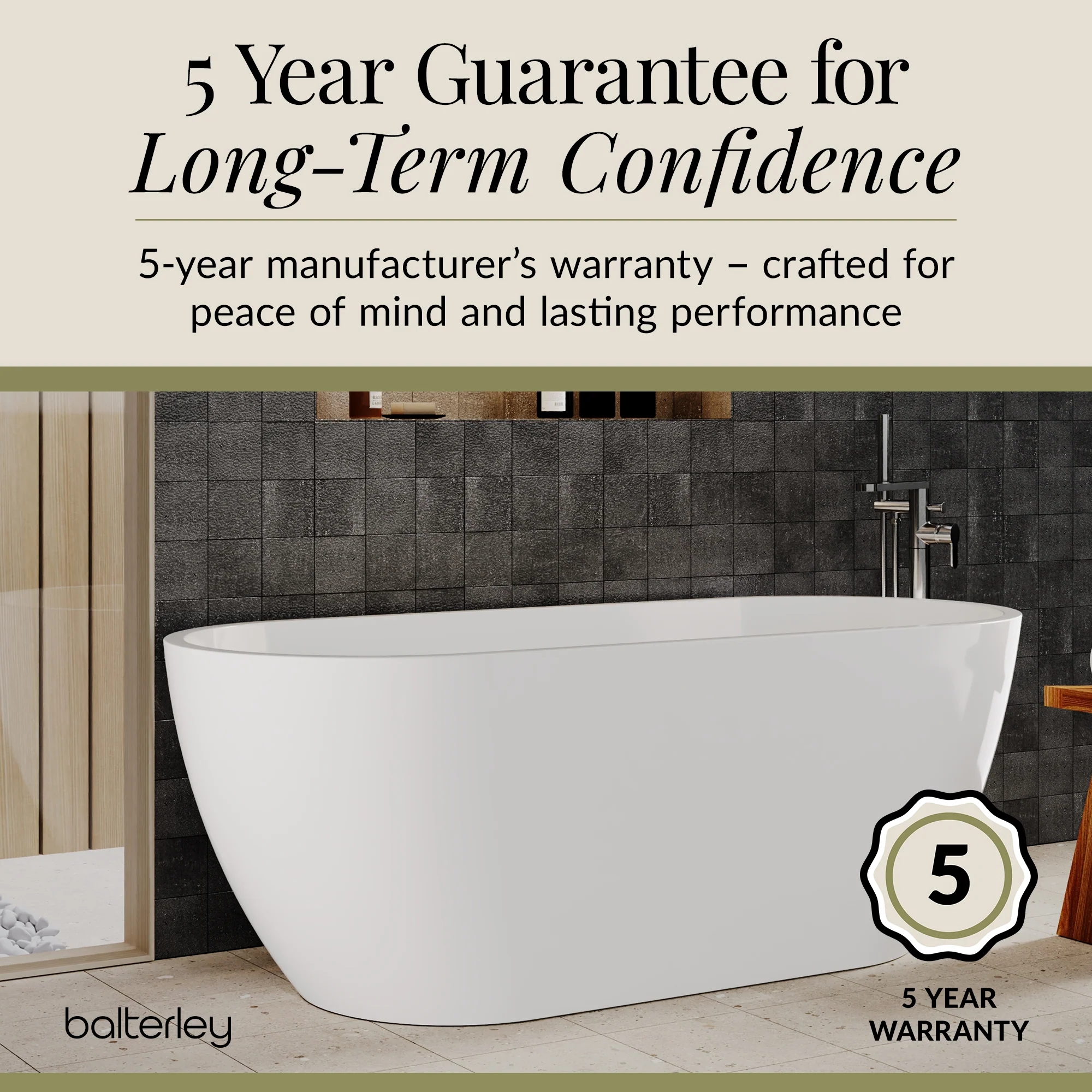 Contemporary Oval Freestanding Bath and Waste from Balterley - Multiple Sizes Available - Image 26