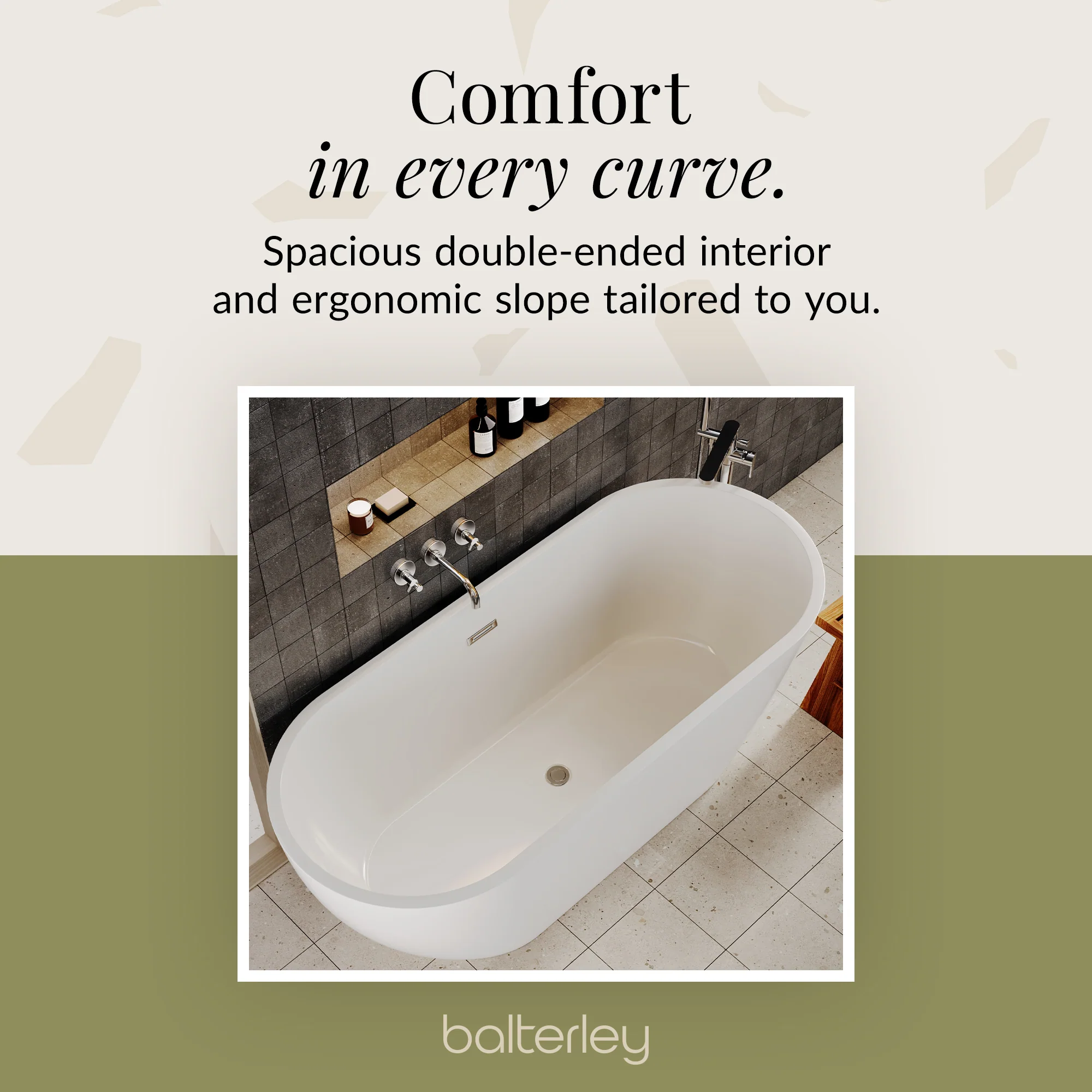 Contemporary Oval Freestanding Bath and Waste from Balterley - Multiple Sizes Available - Image 32