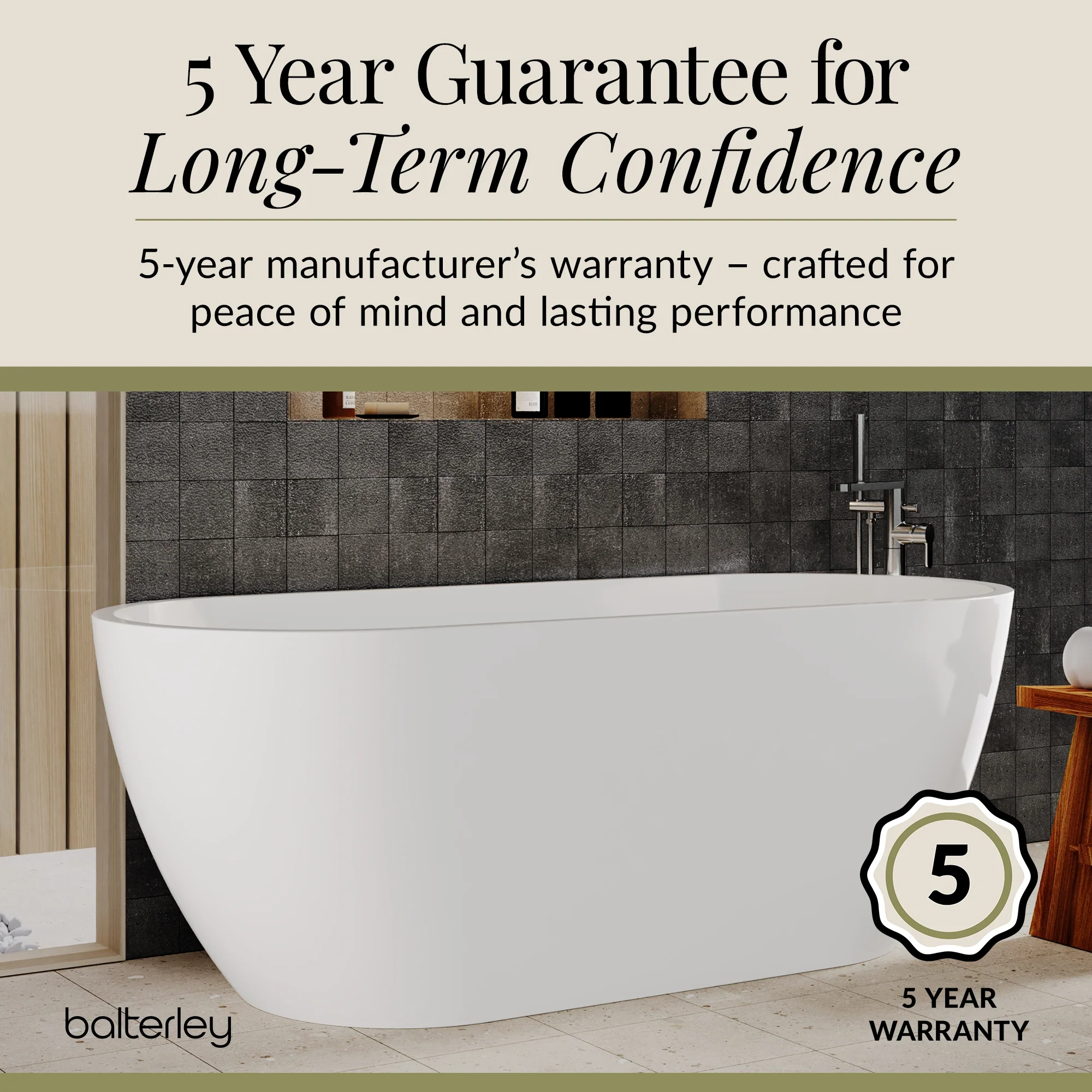 Contemporary Oval Freestanding Bath and Waste from Balterley - Multiple Sizes Available - Image 34