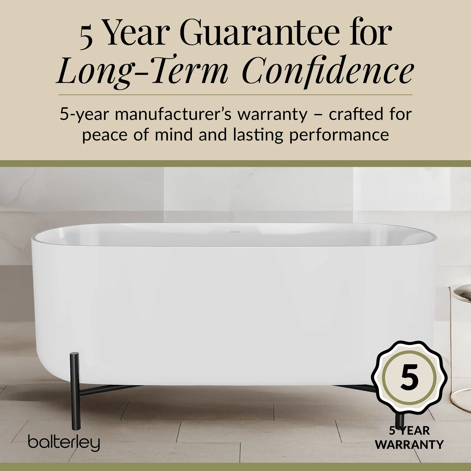Contemporary Oval Freestanding Bath & Stand from Balterley - Multiple Sizes - Image 11