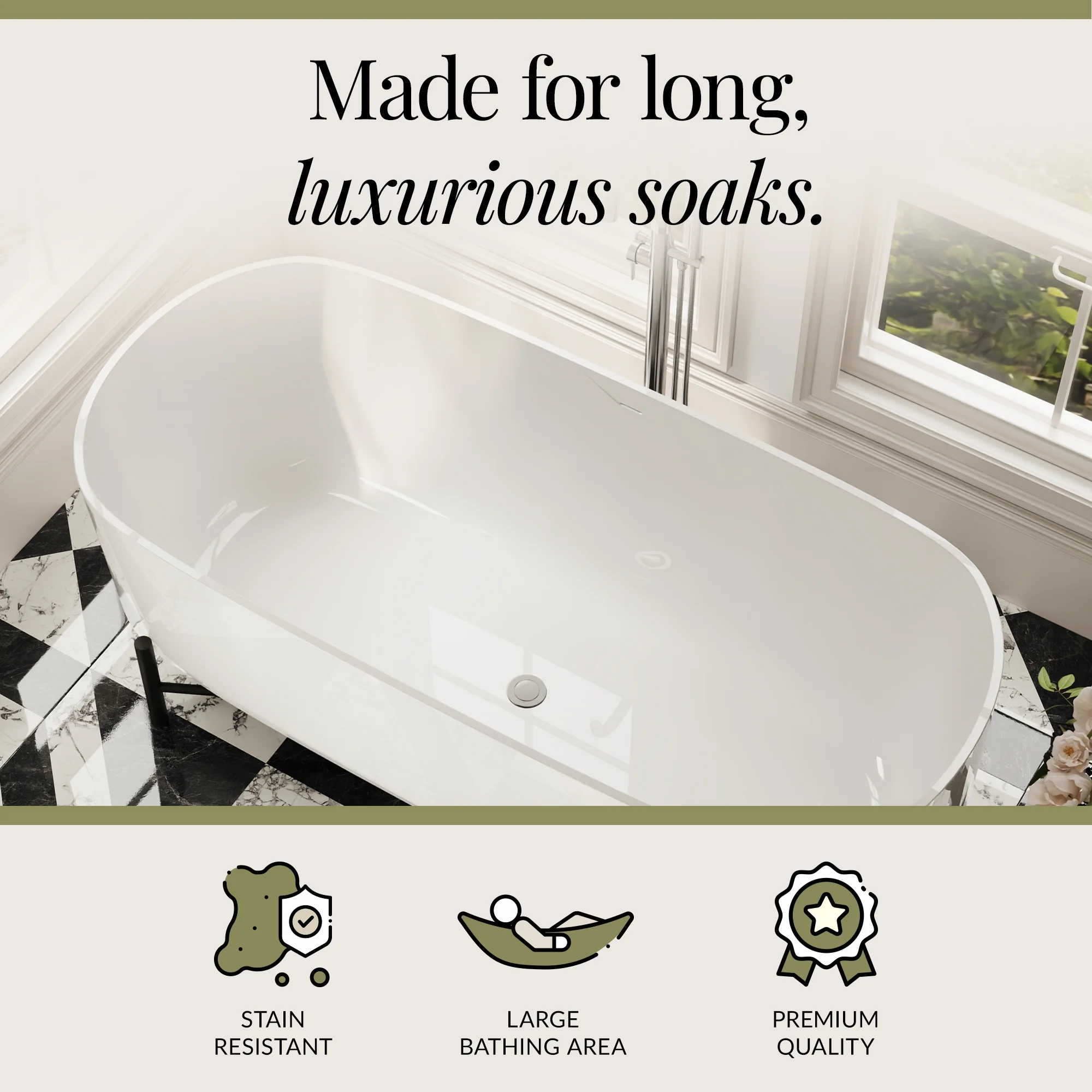 Contemporary Oval Freestanding Bath & Stand from Balterley - Multiple Sizes - Image 13