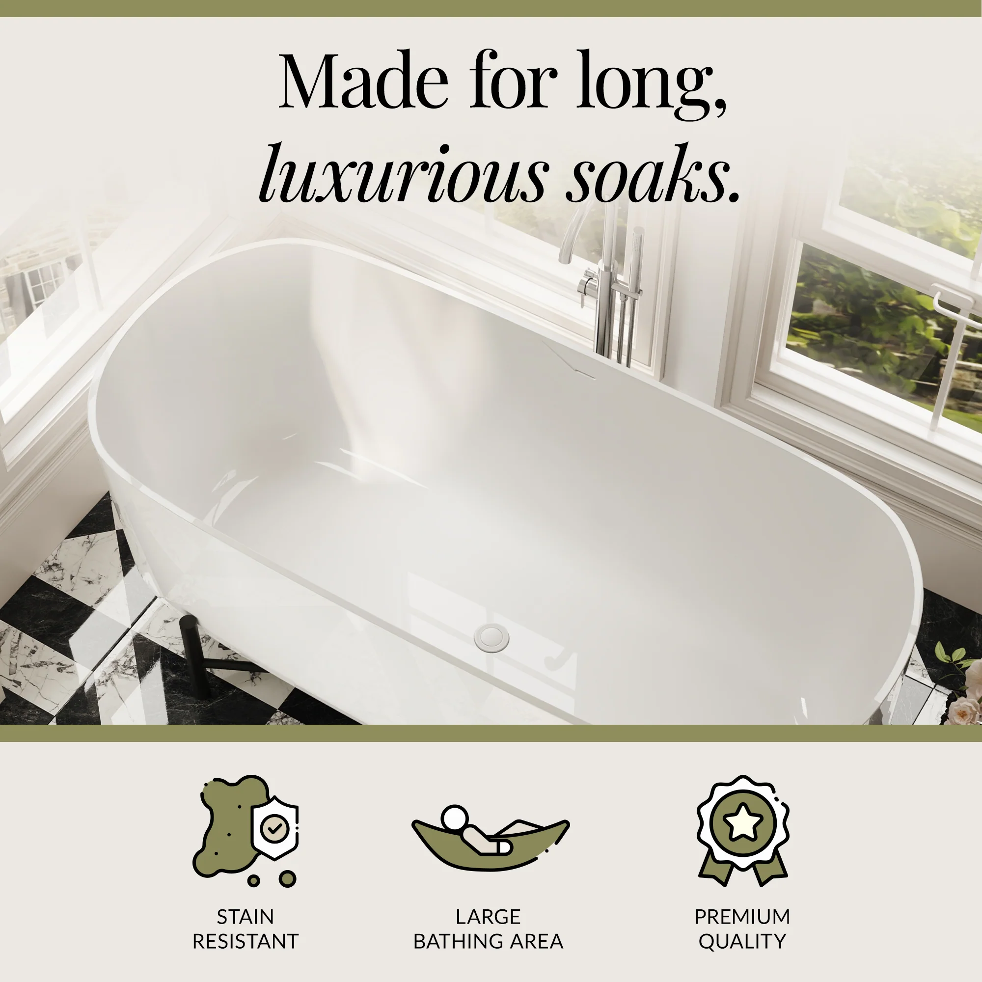 Contemporary Oval Freestanding Bath & Stand from Balterley - Multiple Sizes - Image 18