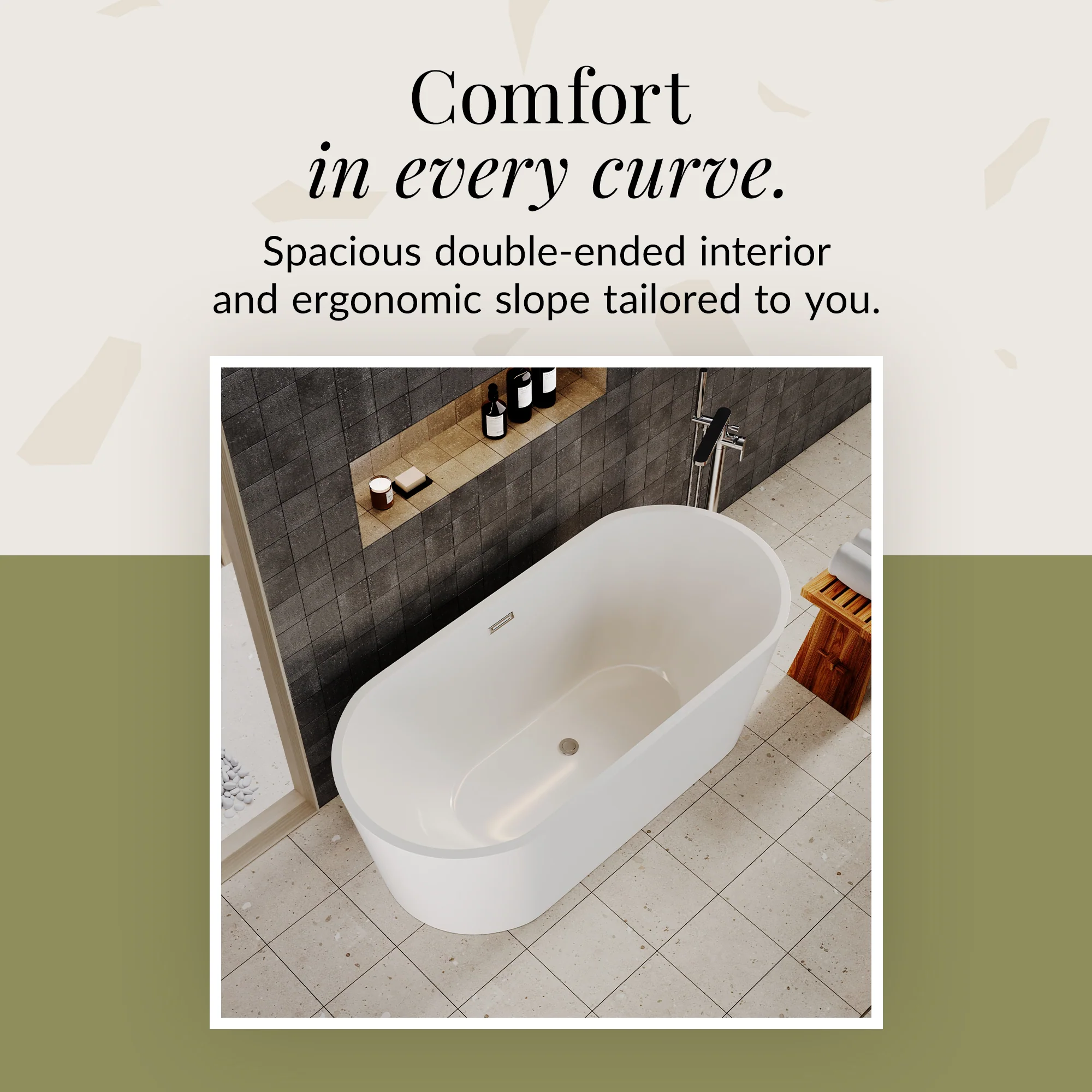 Contemporary Rounded Rectangular Freestanding Bath and Waste from Balterley - Multiple Sizes Available - Image 13