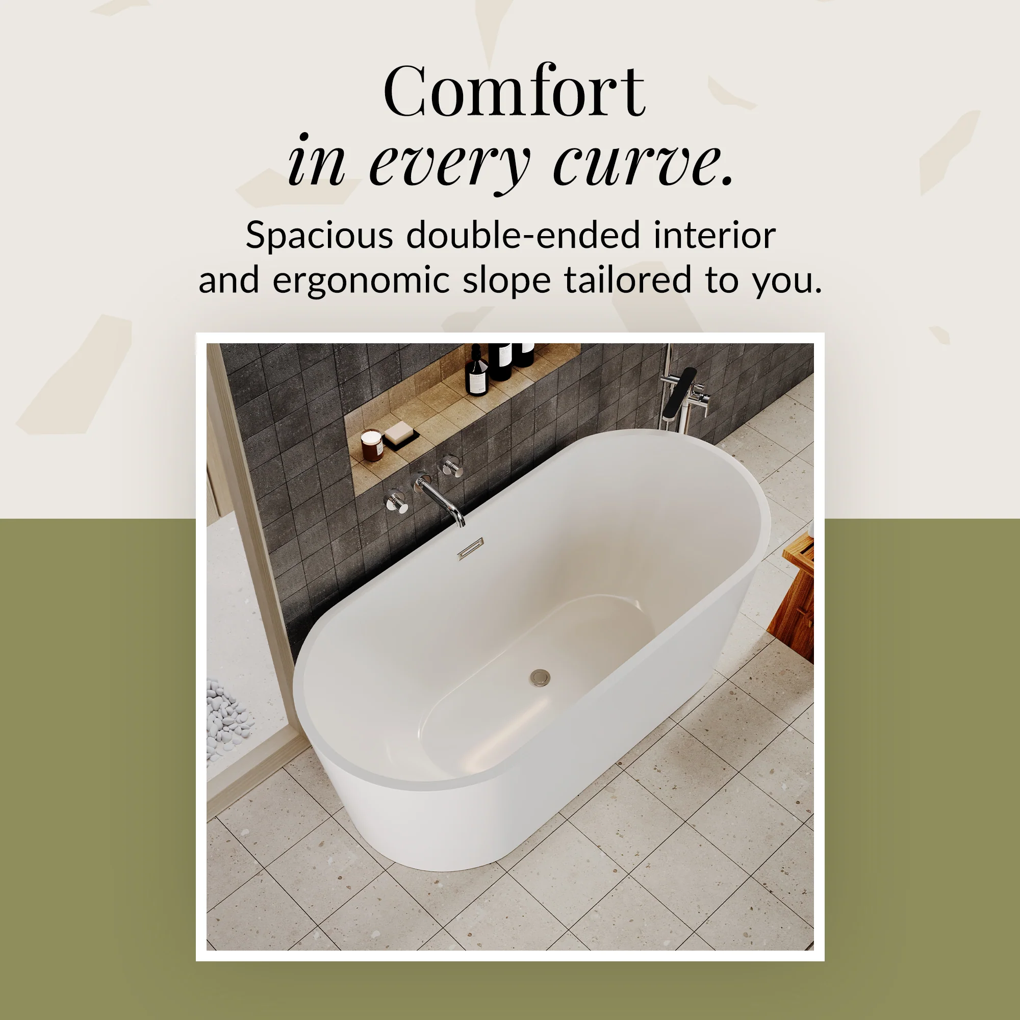 Contemporary Rounded Rectangular Freestanding Bath and Waste from Balterley - Multiple Sizes Available - Image 17