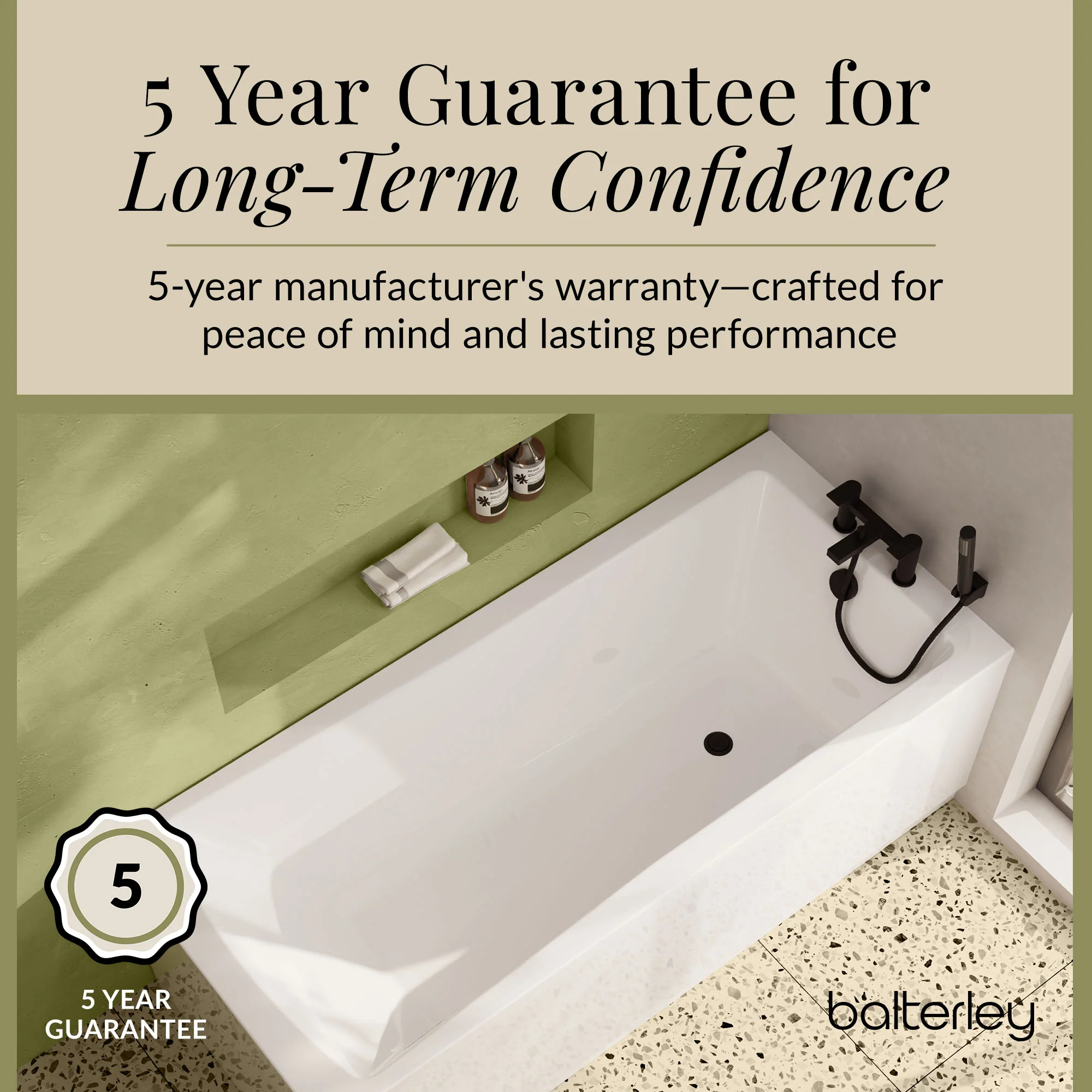 Contemporary Square Single Ended Bath Tub & Leg Set - Multiple Sizes - Image 40
