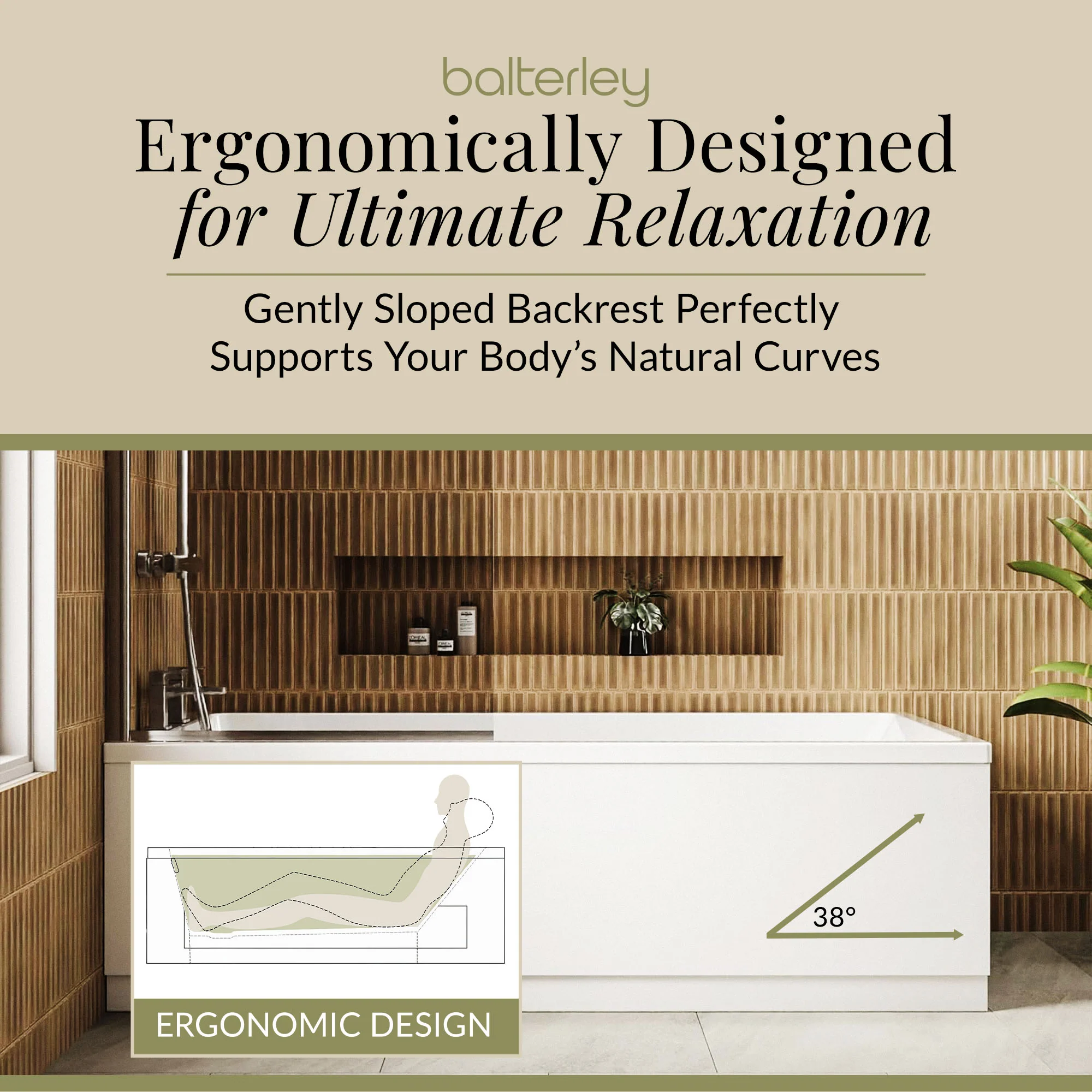 Contemporary Square Single Ended Bath Tub & Leg Set - Multiple Sizes - Image 44