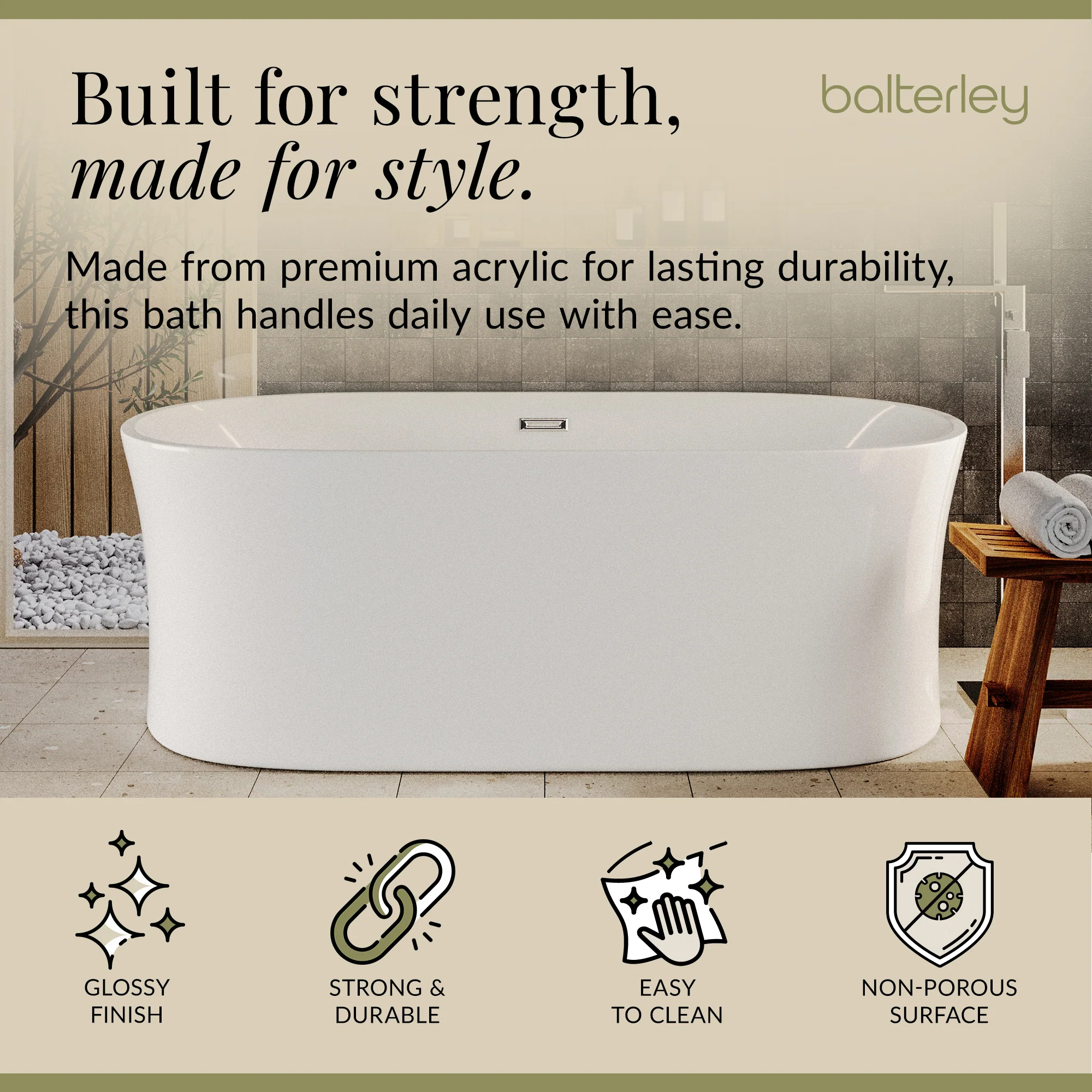 Contemporary White Curved Freestanding Bath from Balterley - Multiple Sizes Available - Image 12