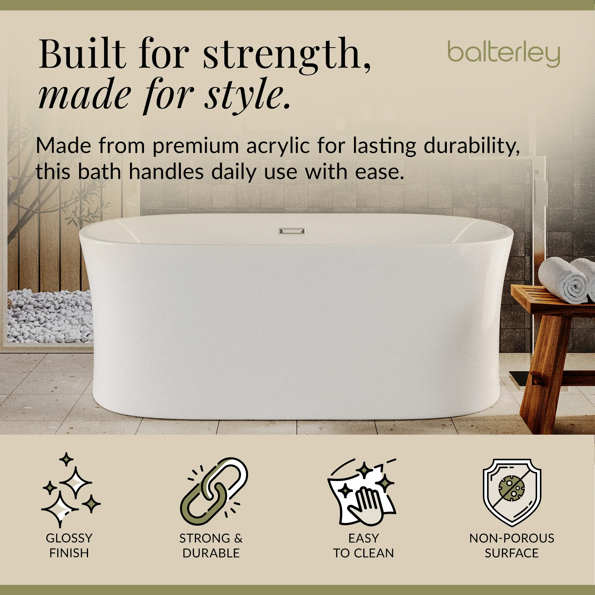 Contemporary White Curved Freestanding Bath from Balterley - Multiple Sizes Available - Image 18