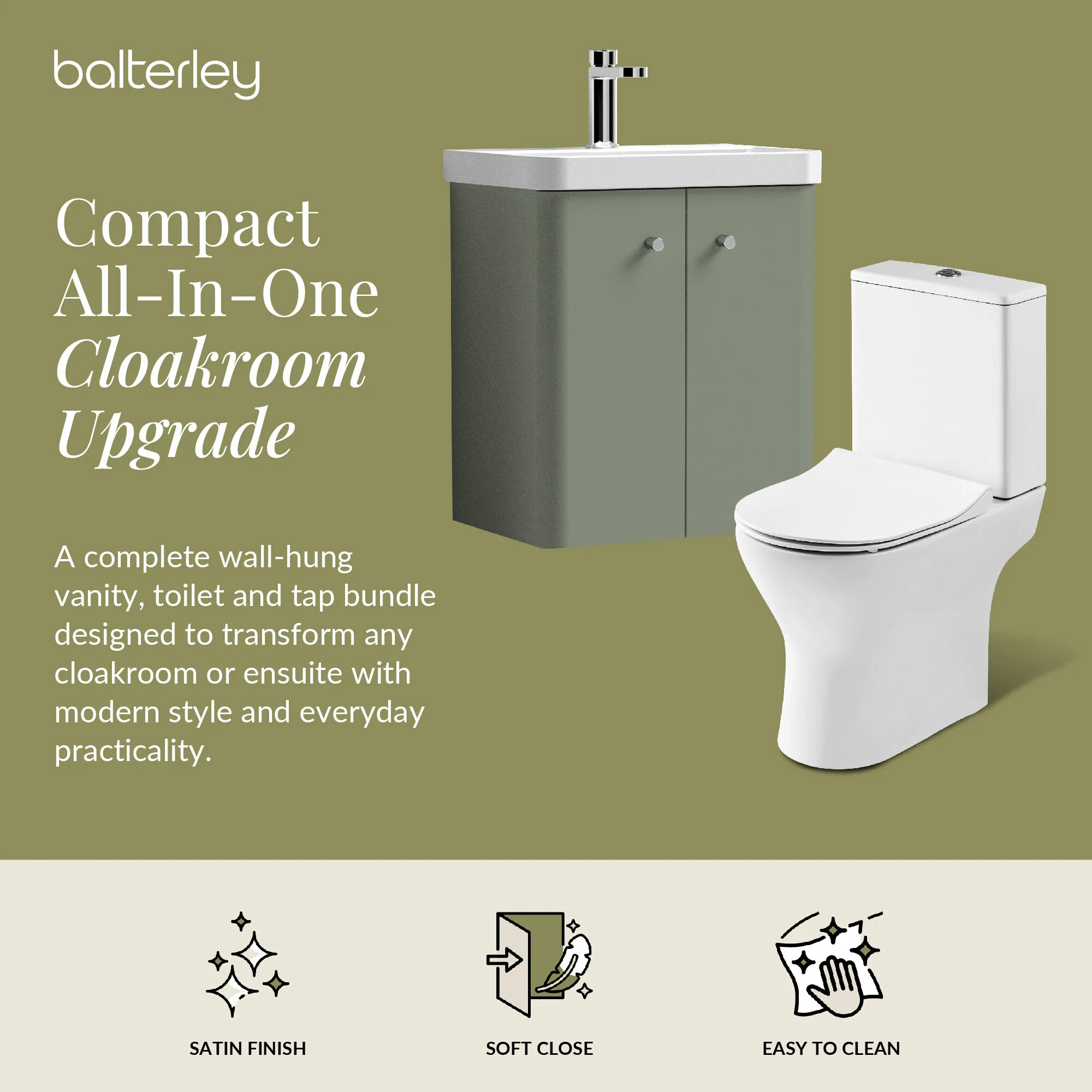 Curve Cloakroom Set - Wall Hung Vanity Basin Unit, Toilet and Mono Basin Mixer Tap - Image 50