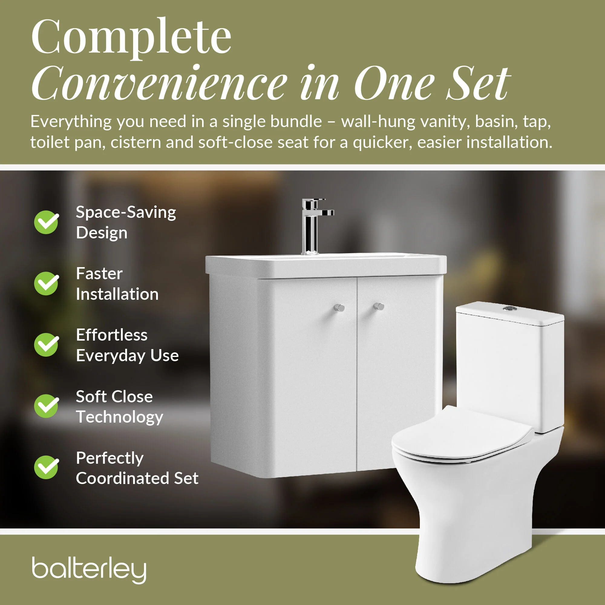 Curve Cloakroom Set - Wall Hung Vanity Basin Unit, Toilet and Mono Basin Mixer Tap - Image 53