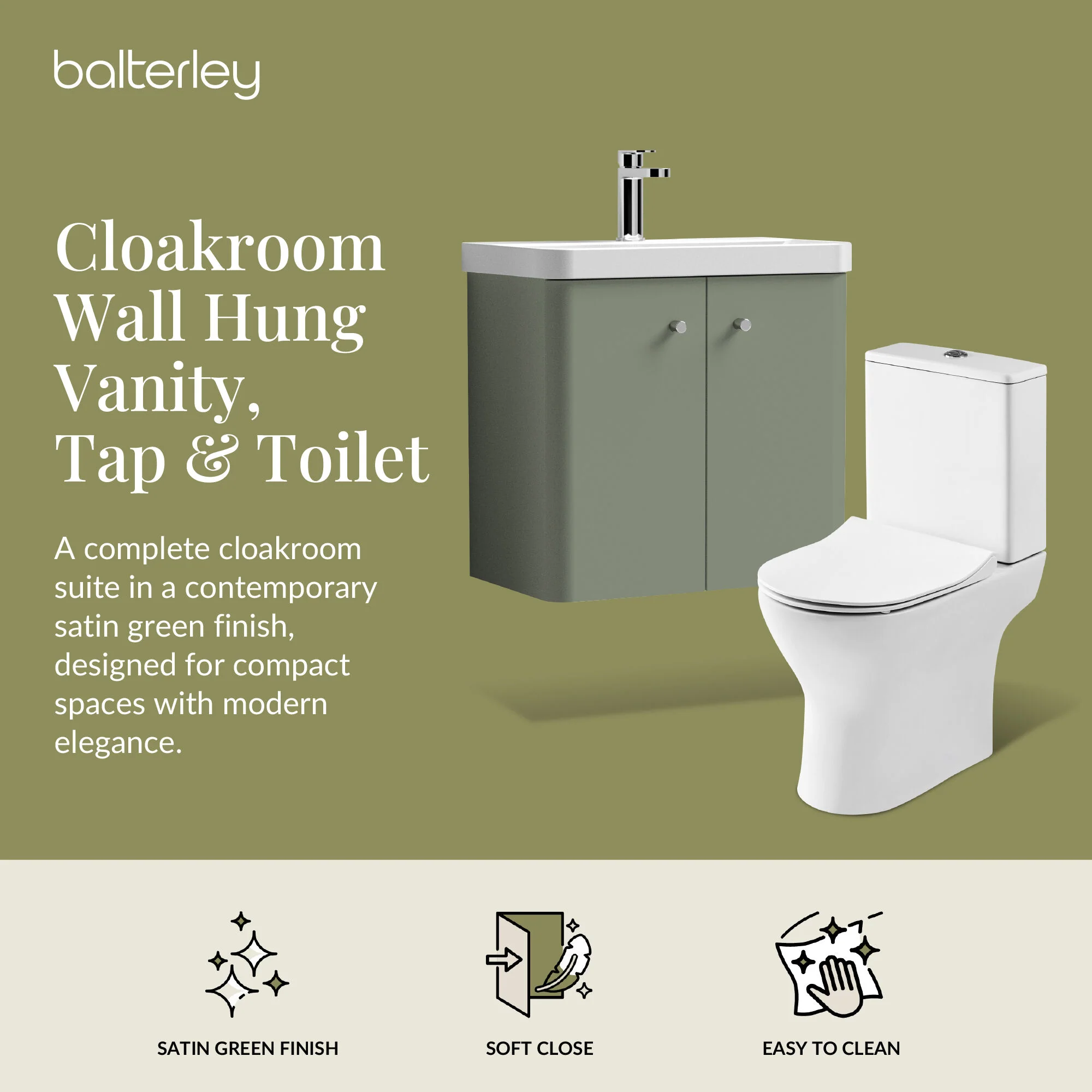 Curve Cloakroom Set - Wall Hung Vanity Basin Unit, Toilet and Mono Basin Mixer Tap - Image 70