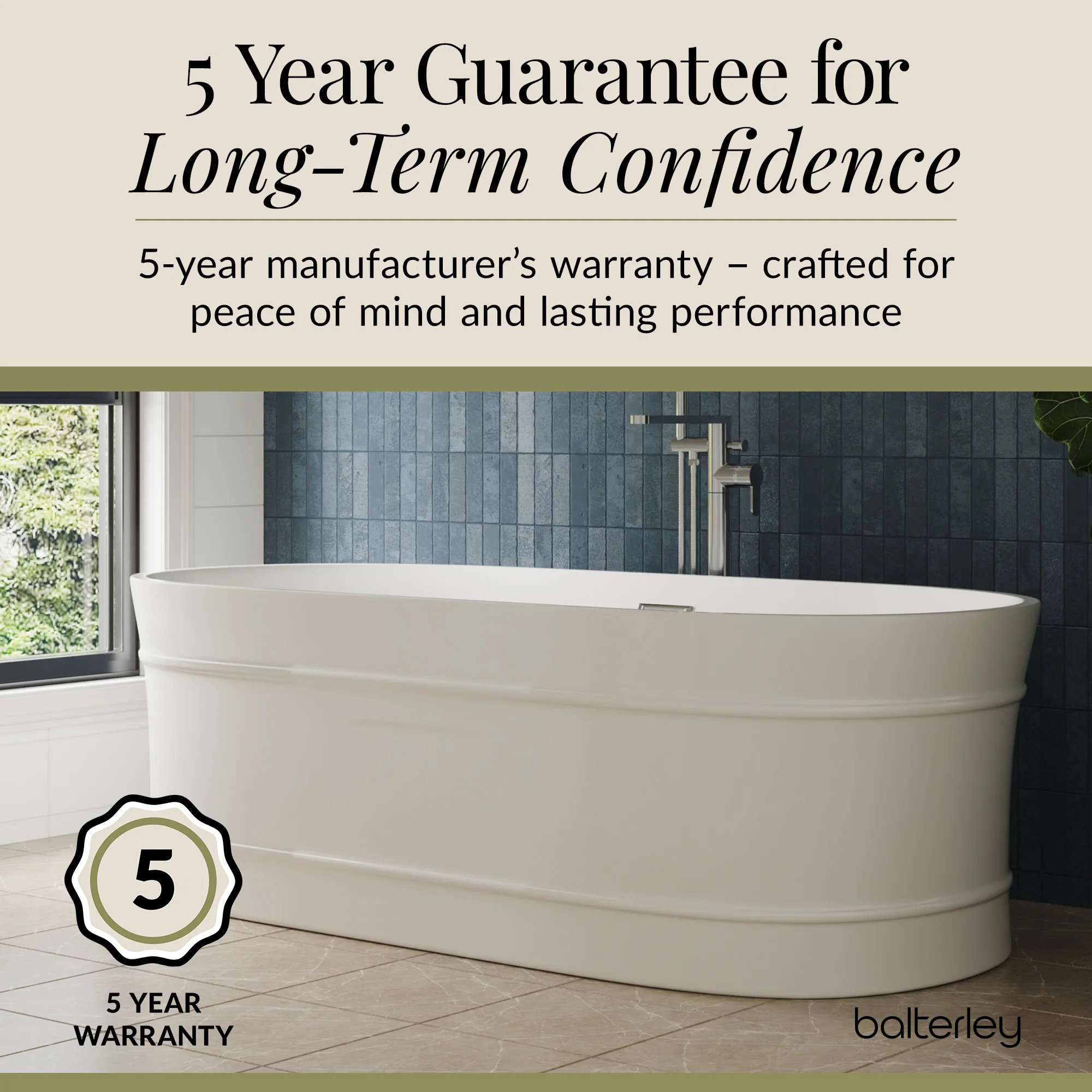 Elegant Oval Freestanding Bath with Layered Rim Design from Balterley - Multiple Sizes Available - Image 14