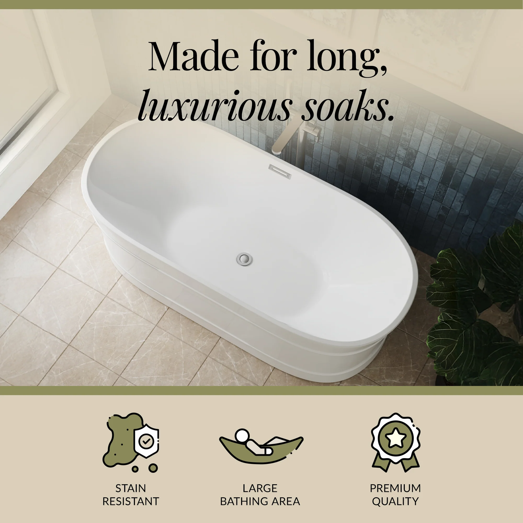 Elegant Oval Freestanding Bath with Layered Rim Design from Balterley - Multiple Sizes Available - Image 20