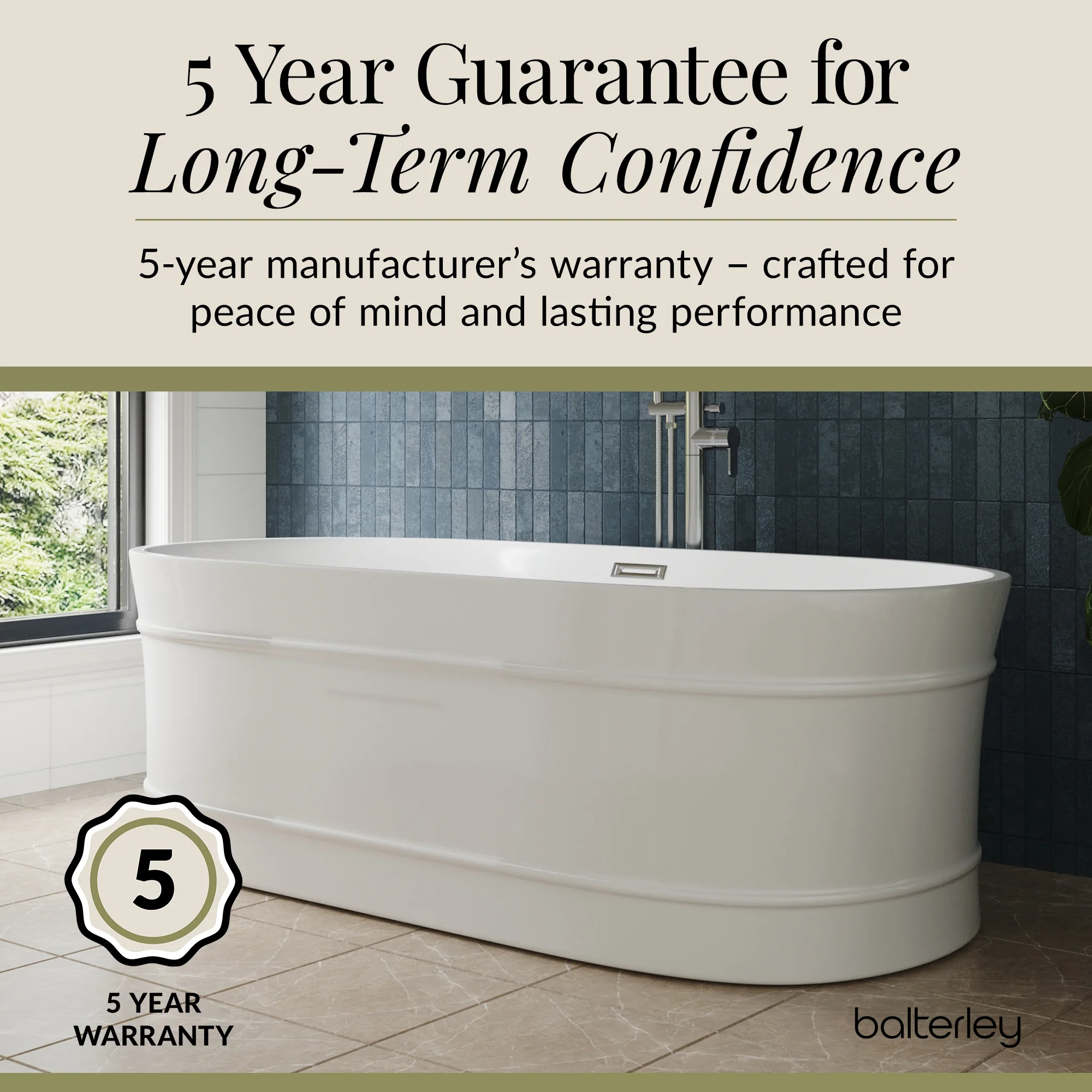 Elegant Oval Freestanding Bath with Layered Rim Design from Balterley - Multiple Sizes Available - Image 21