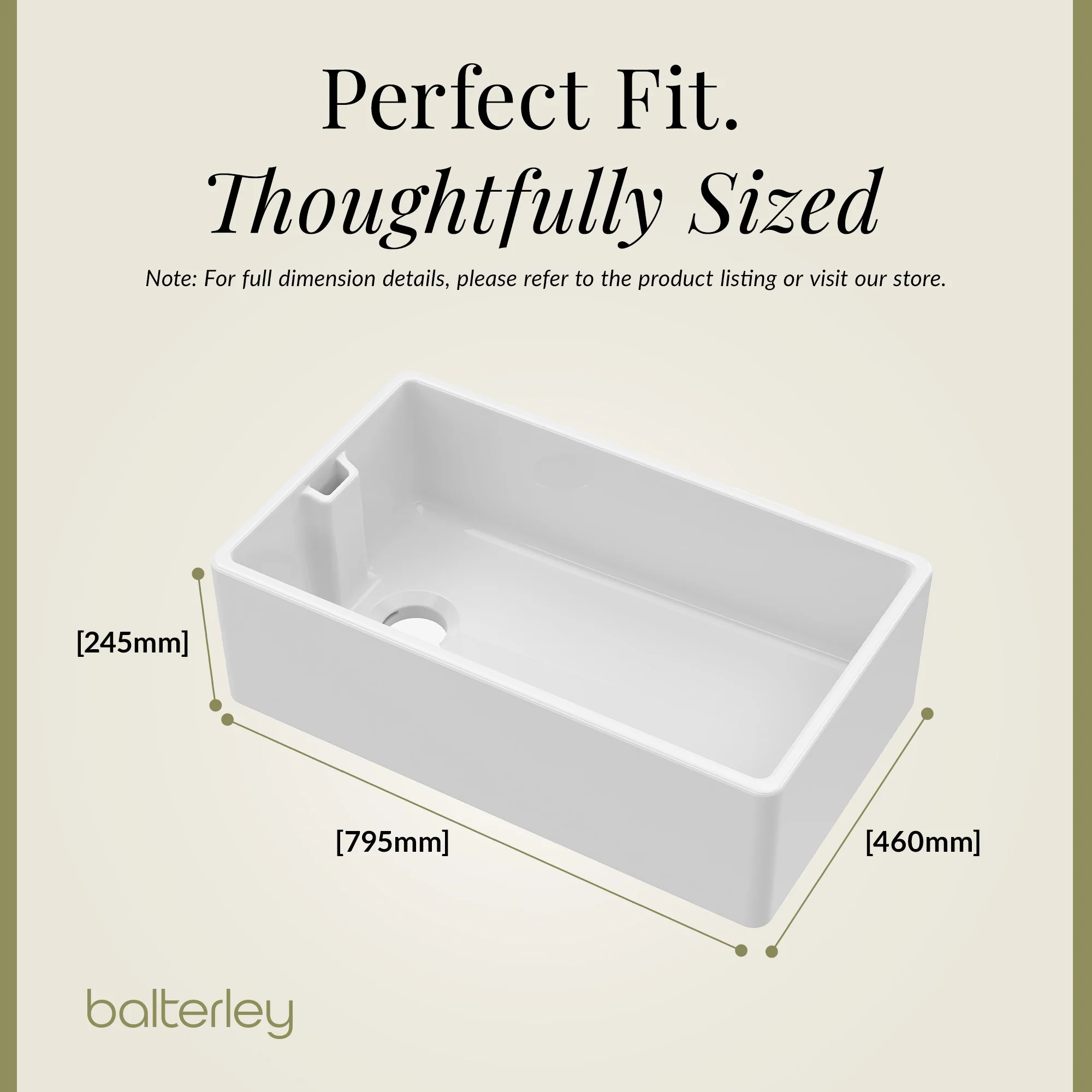 Fireclay Belfast Kitchen Sink Bundle with Overflow, Mono Sink Mixer Tap & Waste - Image 8