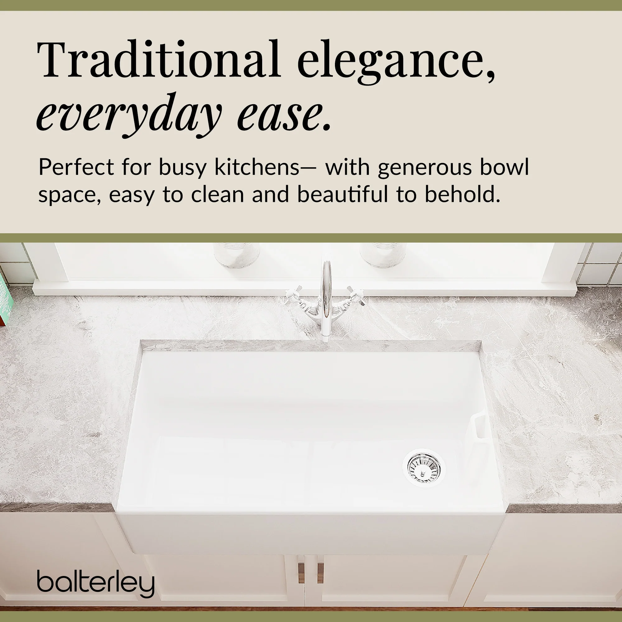 Single Bowl Fireclay Ceramic Belfast Kitchen Sink Bundle with Overflow Mono Sink Mixer Tap & Waste - Image 4