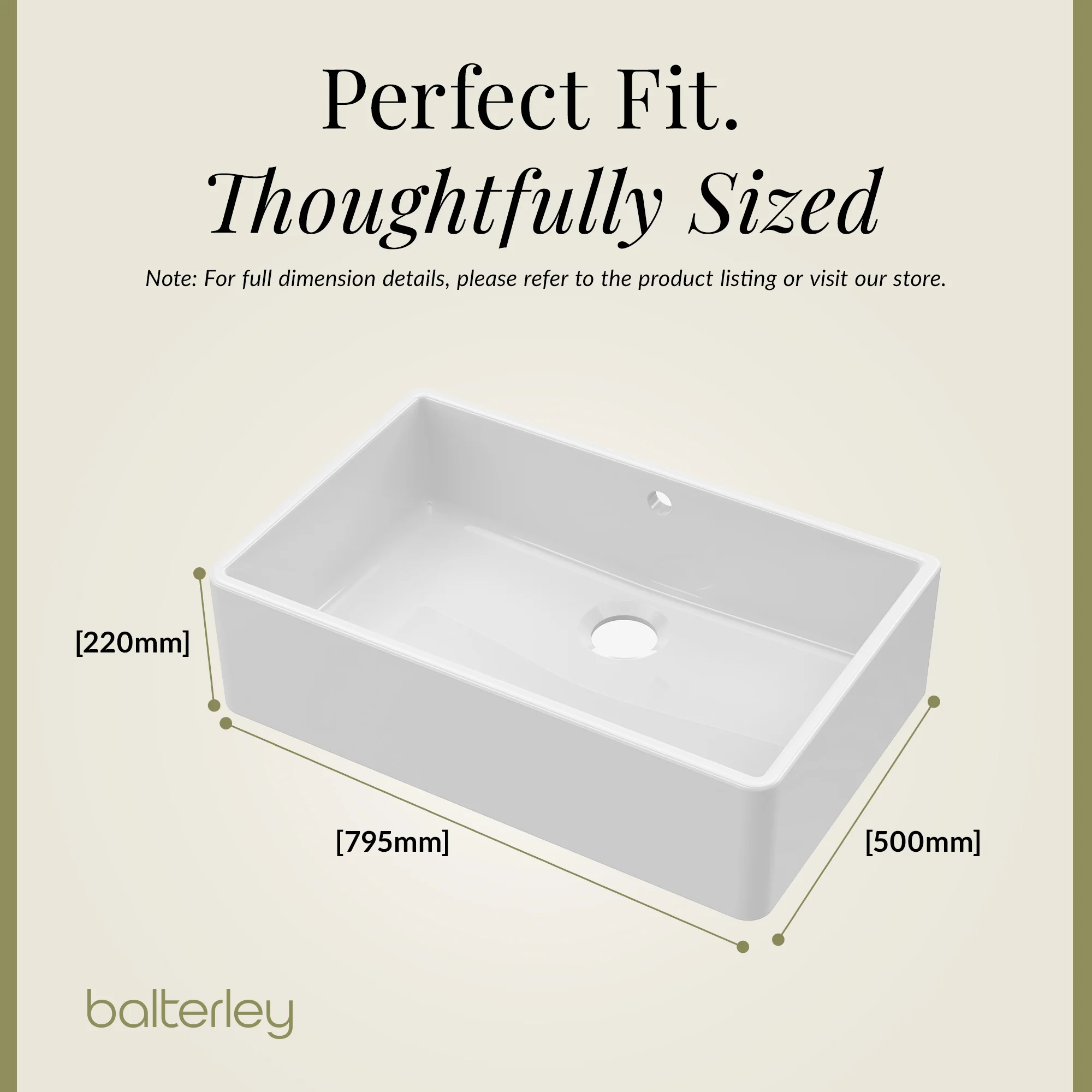 Single Bowl Fireclay Butler Kitchen Sink Bundle inc French Classic Tap & Overflow - Image 8
