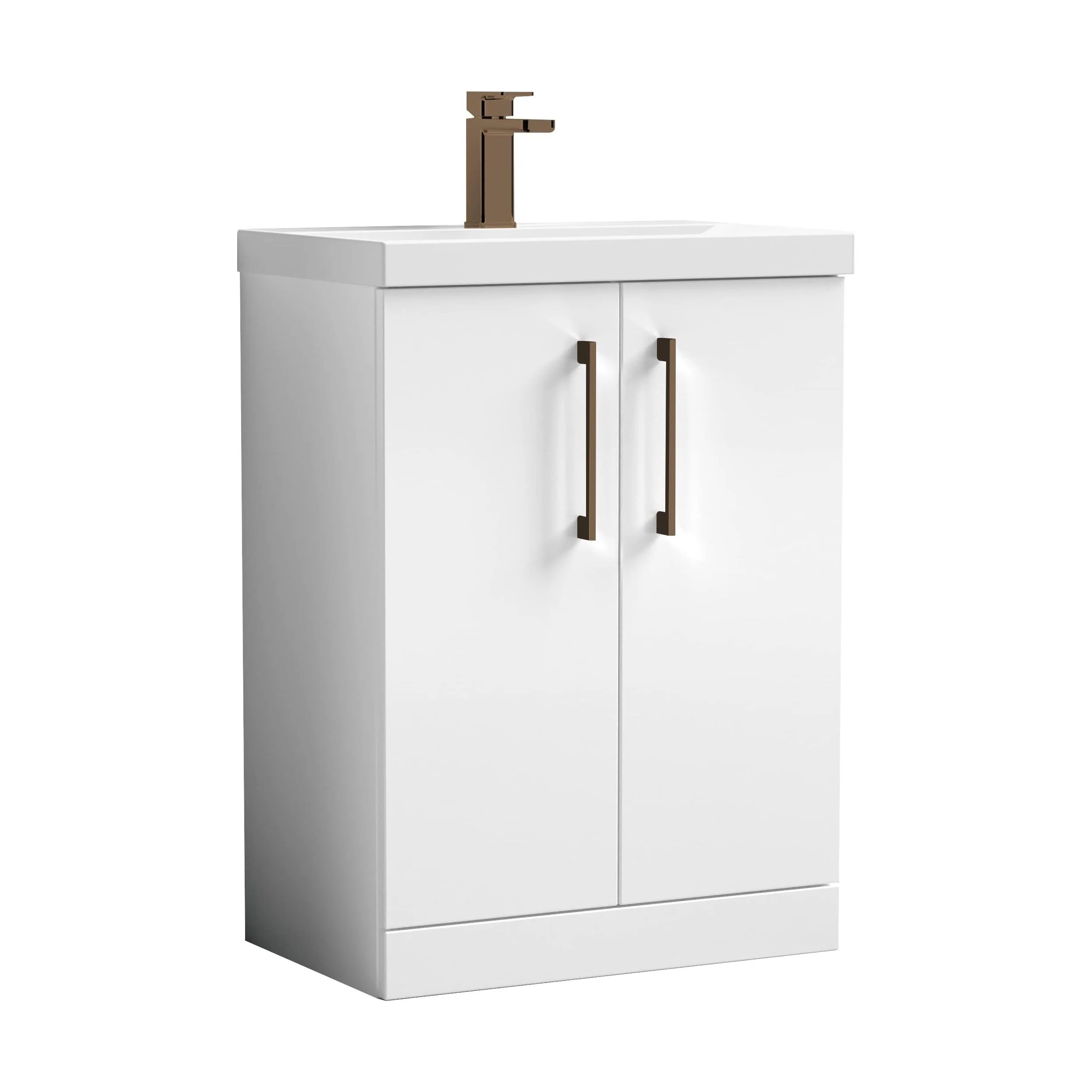 Floor Standing 2-Door Vanity & Mid-Edge Basin – Choice of Colour and Handle Finish - Image 10