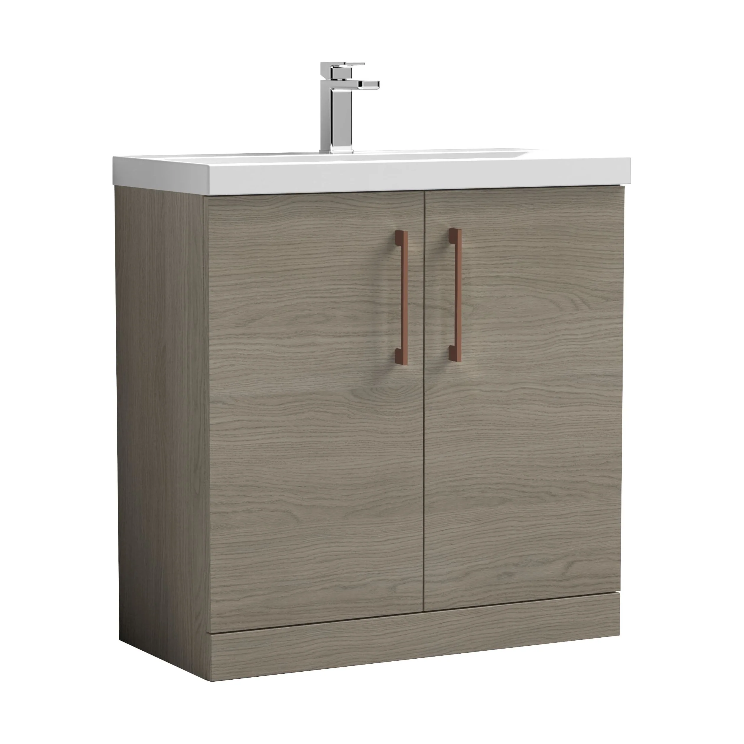 Floor Standing 2-Door Vanity & Mid-Edge Basin – Choice of Colour and Handle Finish - Image 100