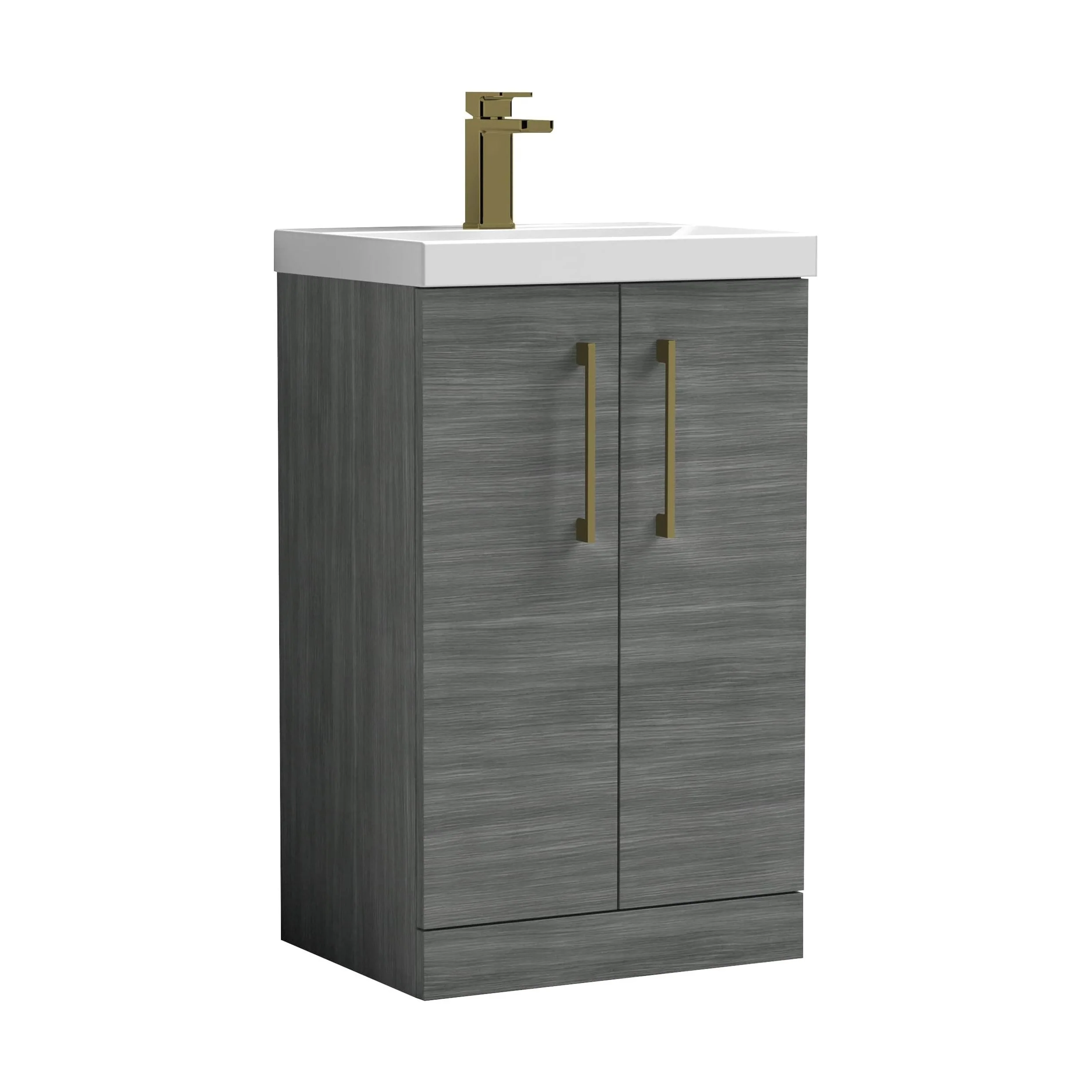 Floor Standing 2-Door Vanity & Mid-Edge Basin – Choice of Colour and Handle Finish - Image 16