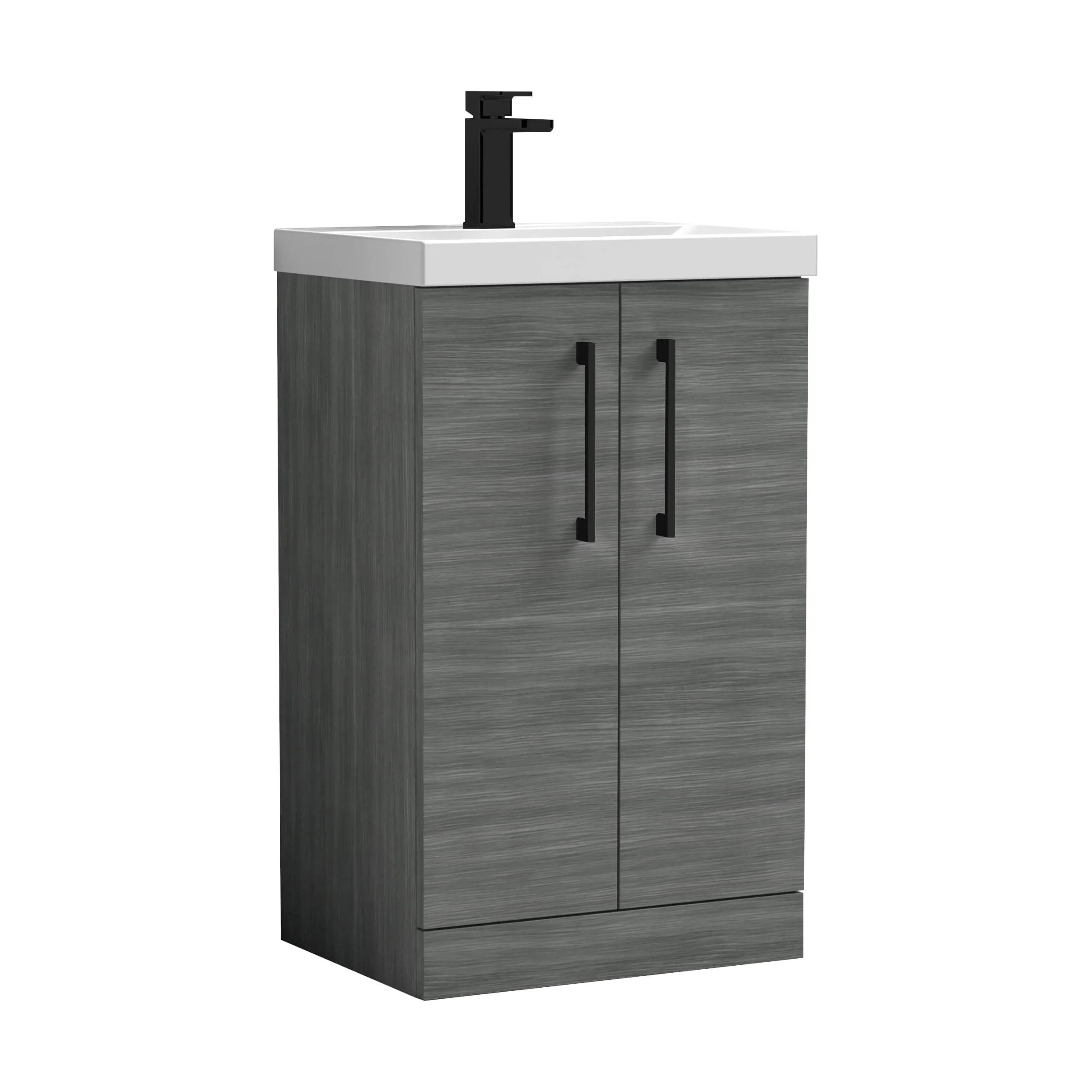 Floor Standing 2-Door Vanity & Mid-Edge Basin – Choice of Colour and Handle Finish - Image 17