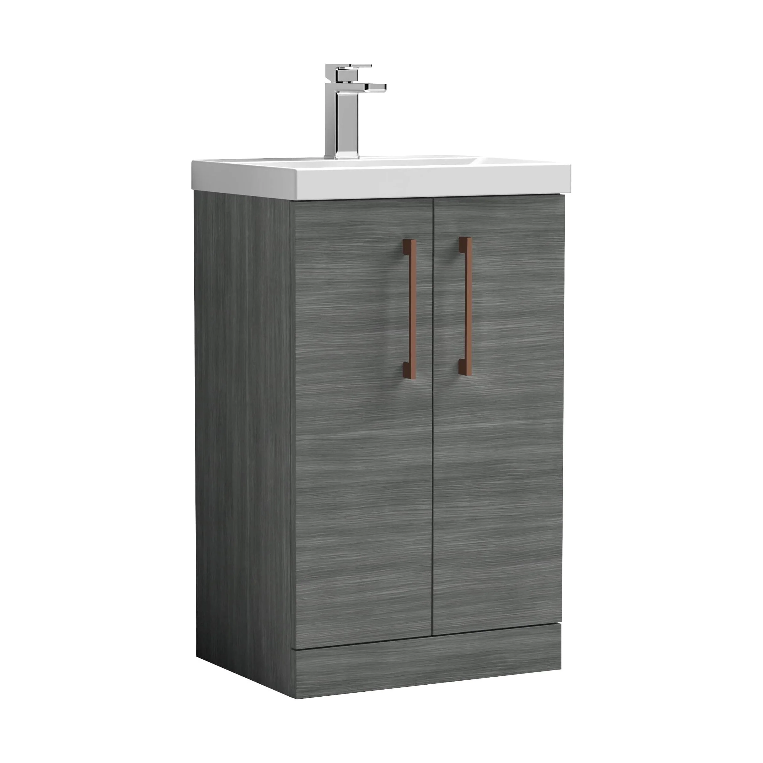 Floor Standing 2-Door Vanity & Mid-Edge Basin – Choice of Colour and Handle Finish - Image 18