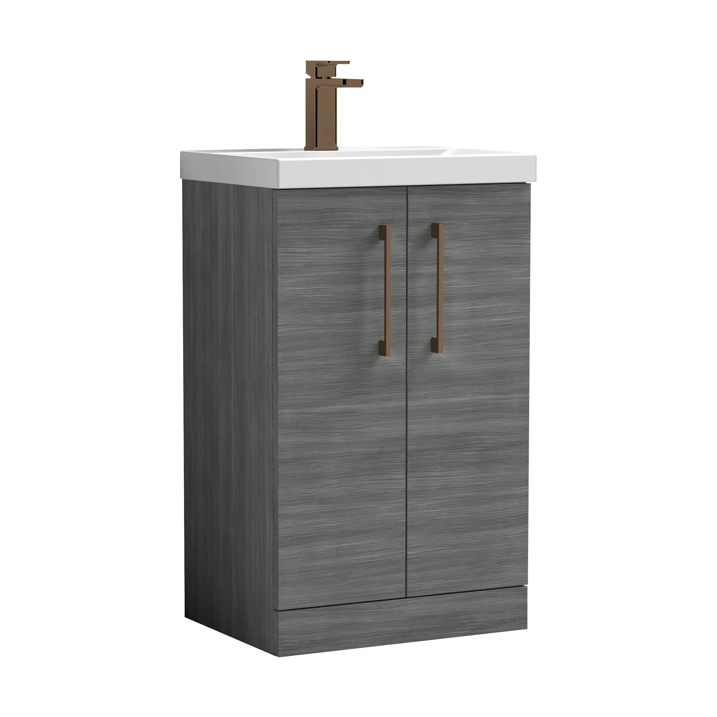 Floor Standing 2-Door Vanity & Mid-Edge Basin – Choice of Colour and Handle Finish - Image 20