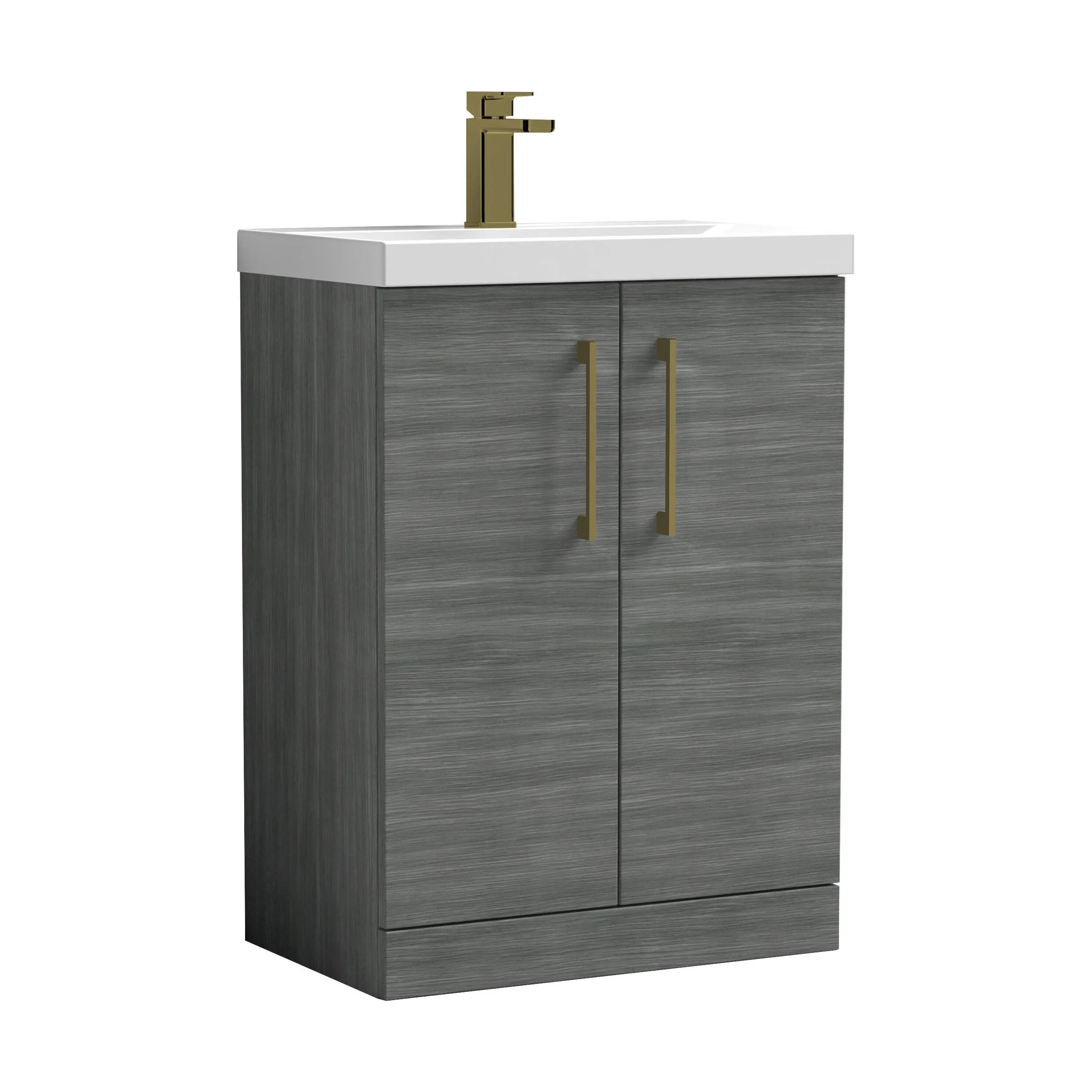 Floor Standing 2-Door Vanity & Mid-Edge Basin – Choice of Colour and Handle Finish - Image 21