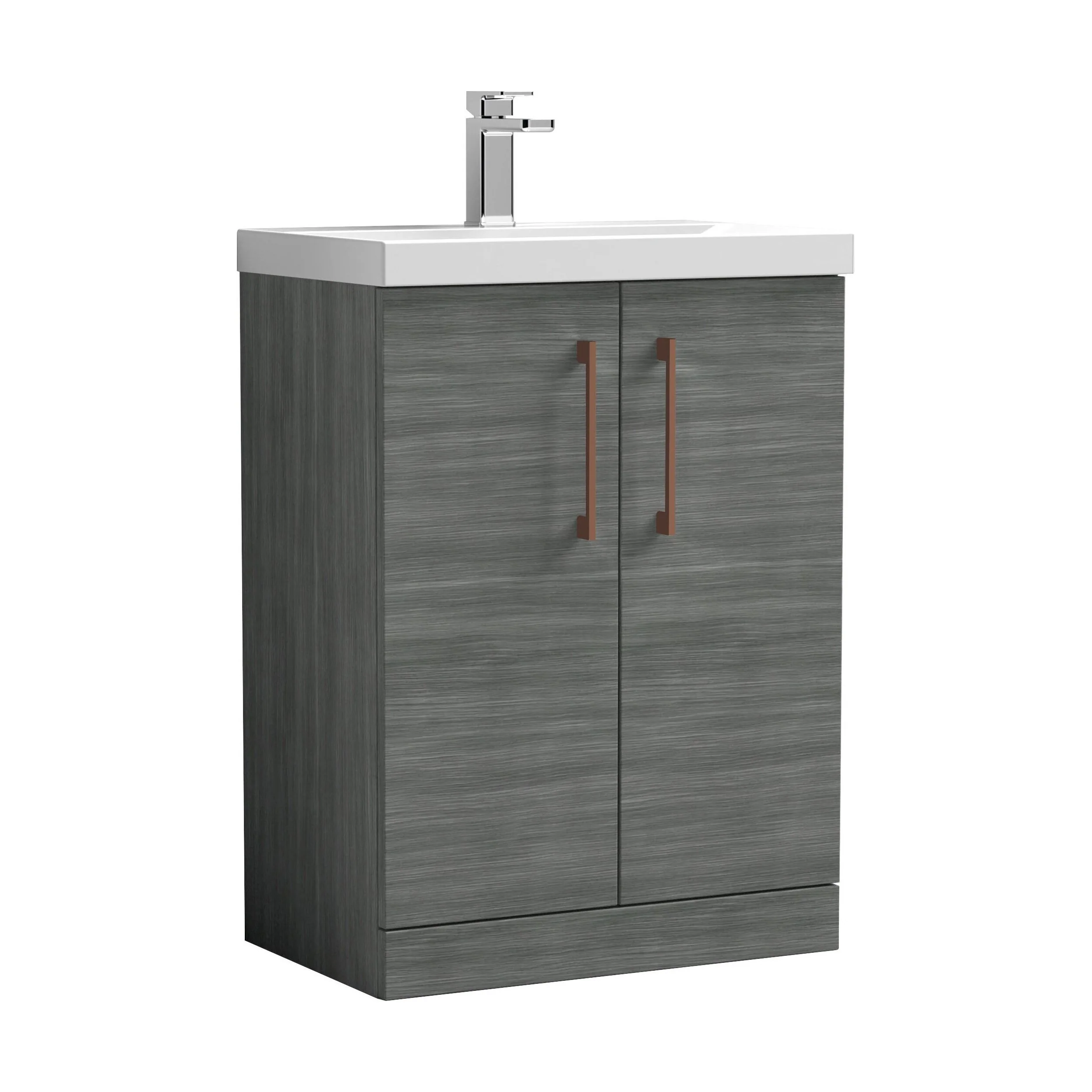 Floor Standing 2-Door Vanity & Mid-Edge Basin – Choice of Colour and Handle Finish - Image 23