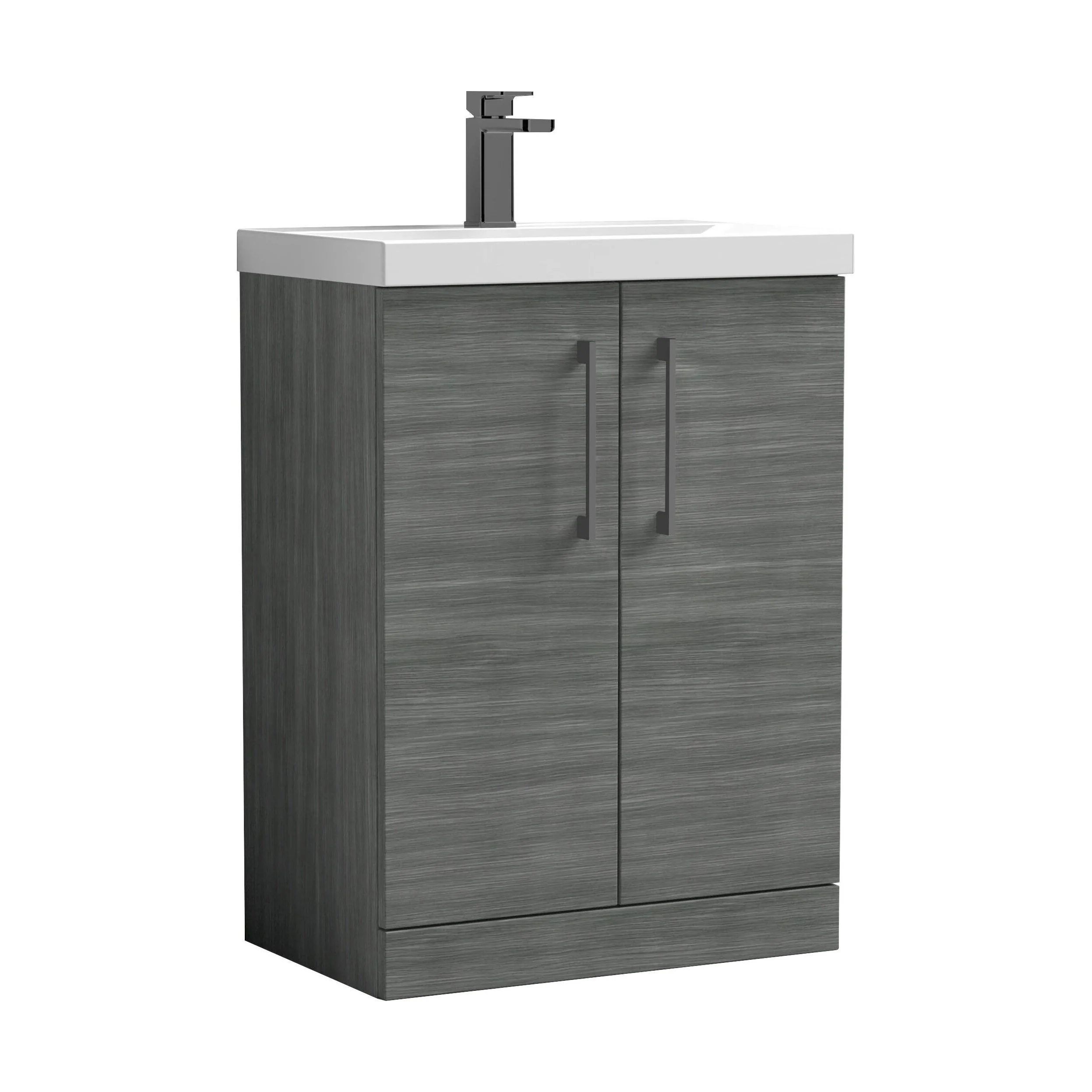 Floor Standing 2-Door Vanity & Mid-Edge Basin – Choice of Colour and Handle Finish - Image 24