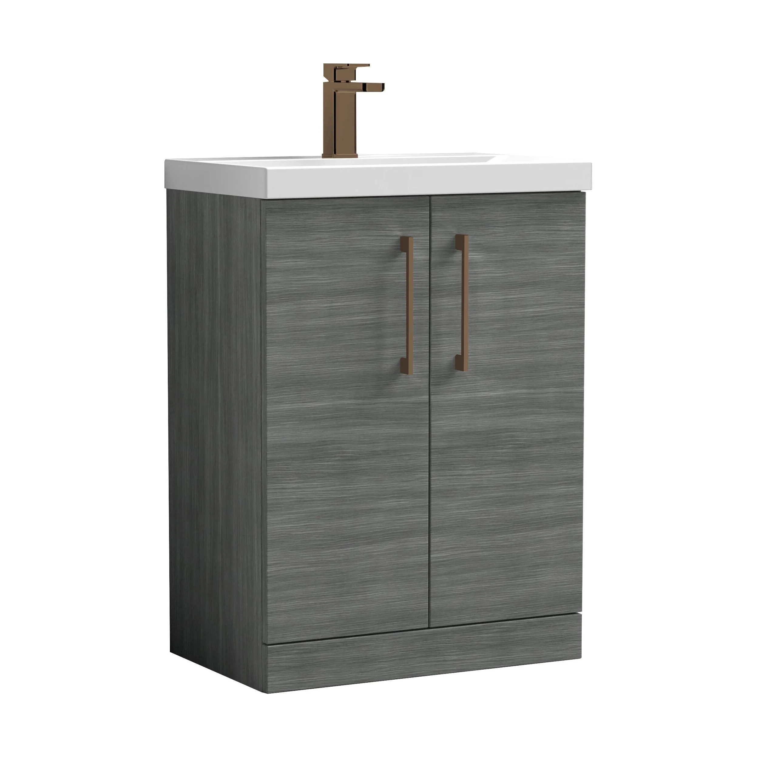 Floor Standing 2-Door Vanity & Mid-Edge Basin – Choice of Colour and Handle Finish - Image 25