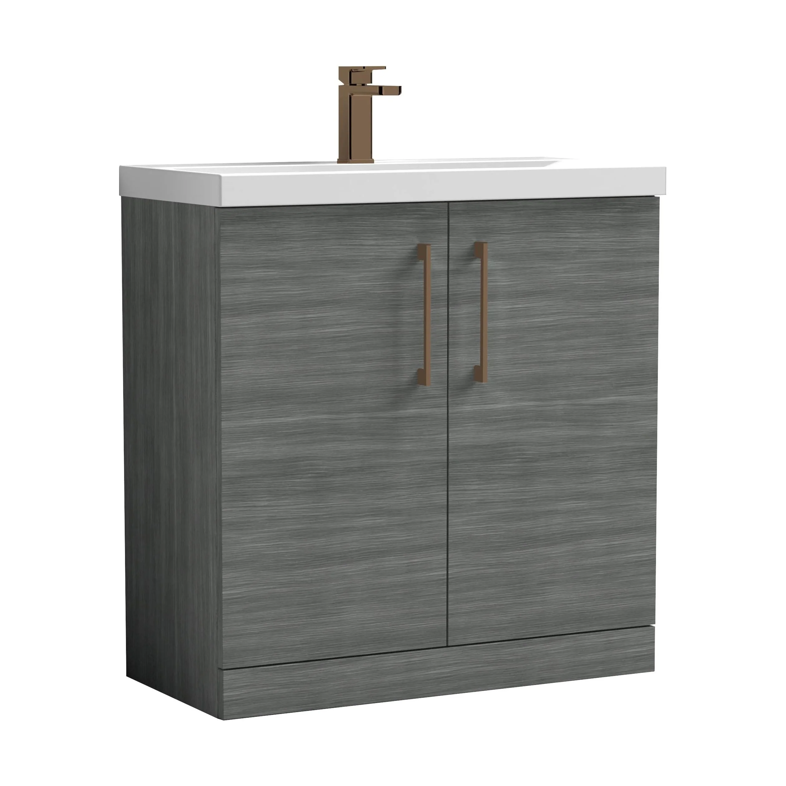 Floor Standing 2-Door Vanity & Mid-Edge Basin – Choice of Colour and Handle Finish - Image 30