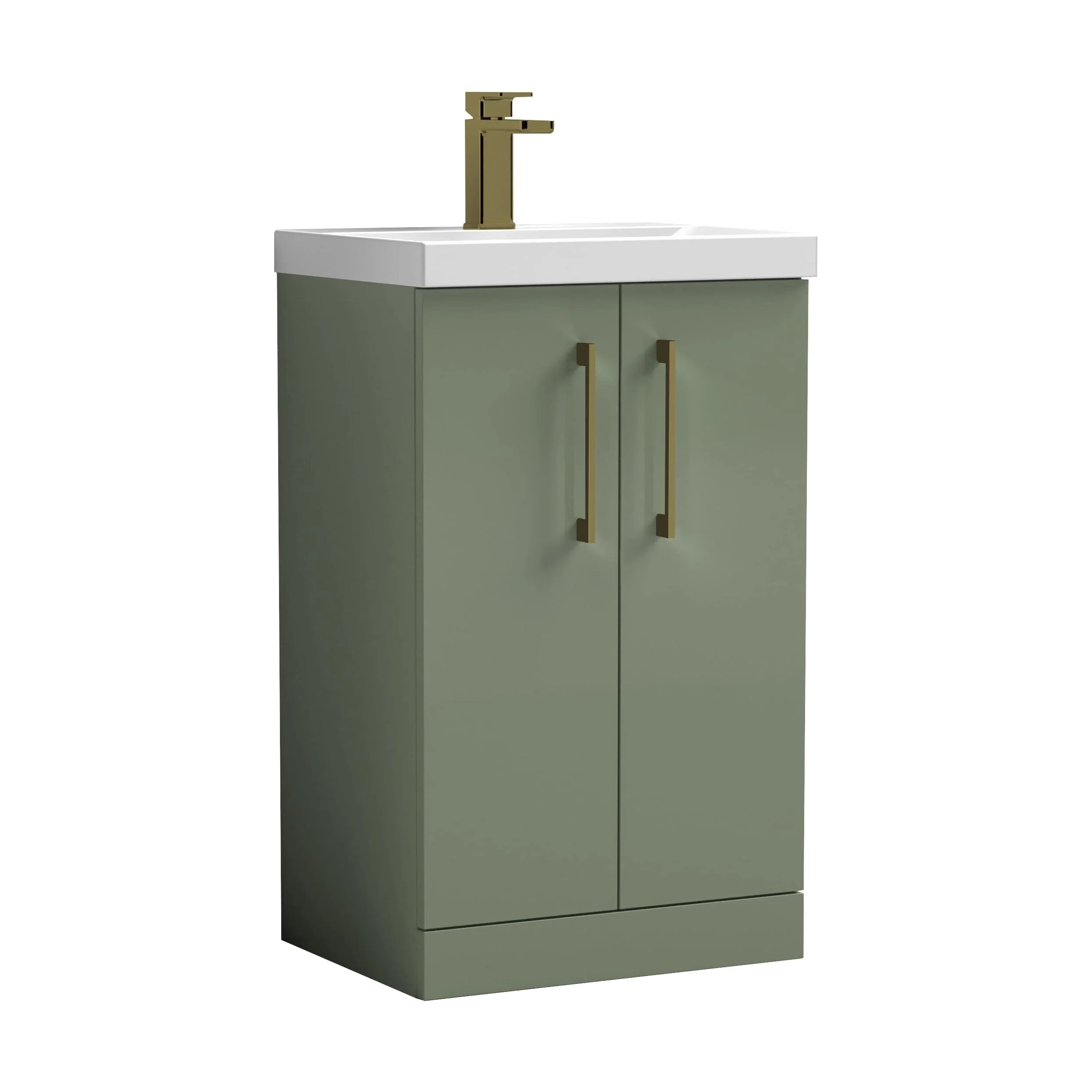Floor Standing 2-Door Vanity & Mid-Edge Basin – Choice of Colour and Handle Finish - Image 44