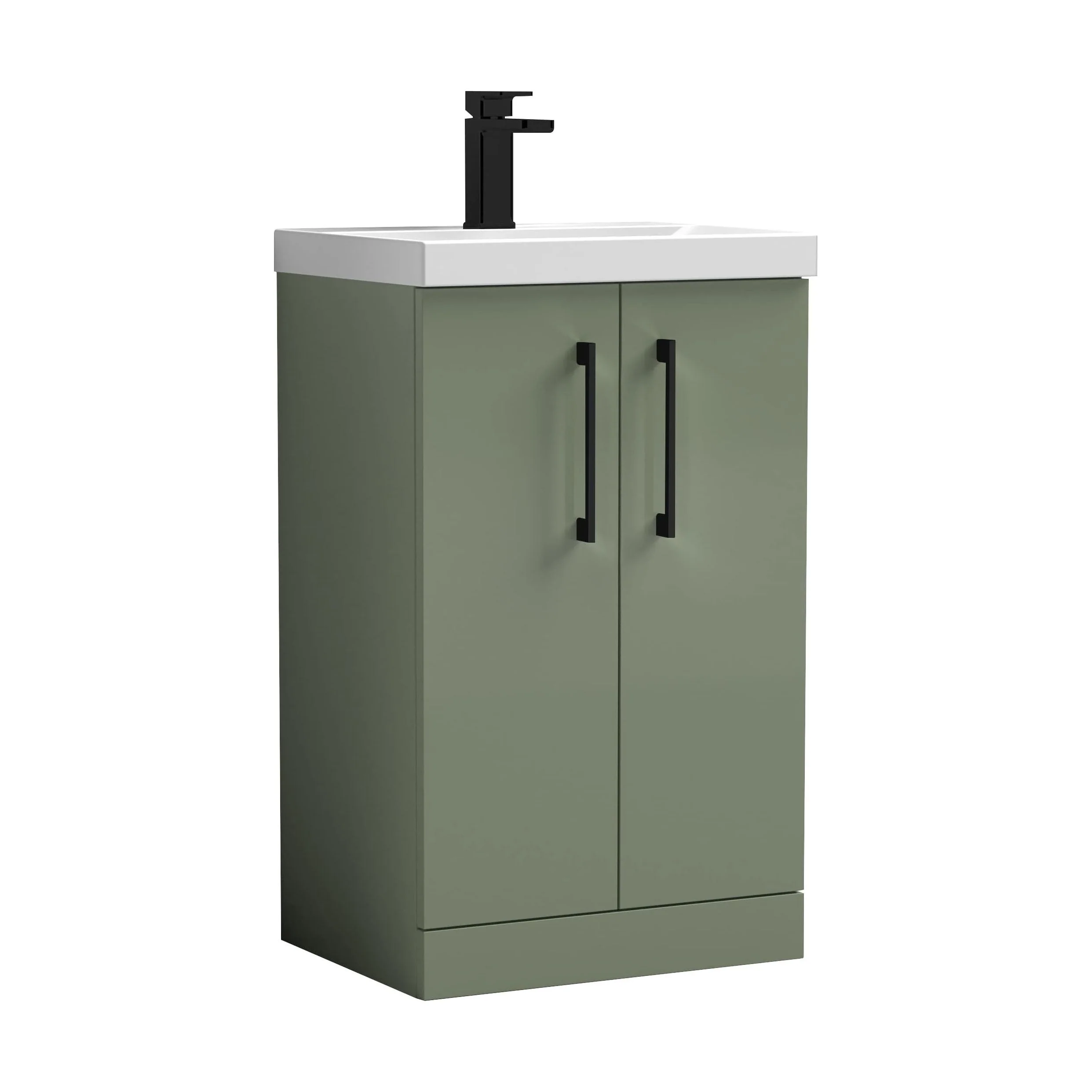 Floor Standing 2-Door Vanity & Mid-Edge Basin – Choice of Colour and Handle Finish - Image 45