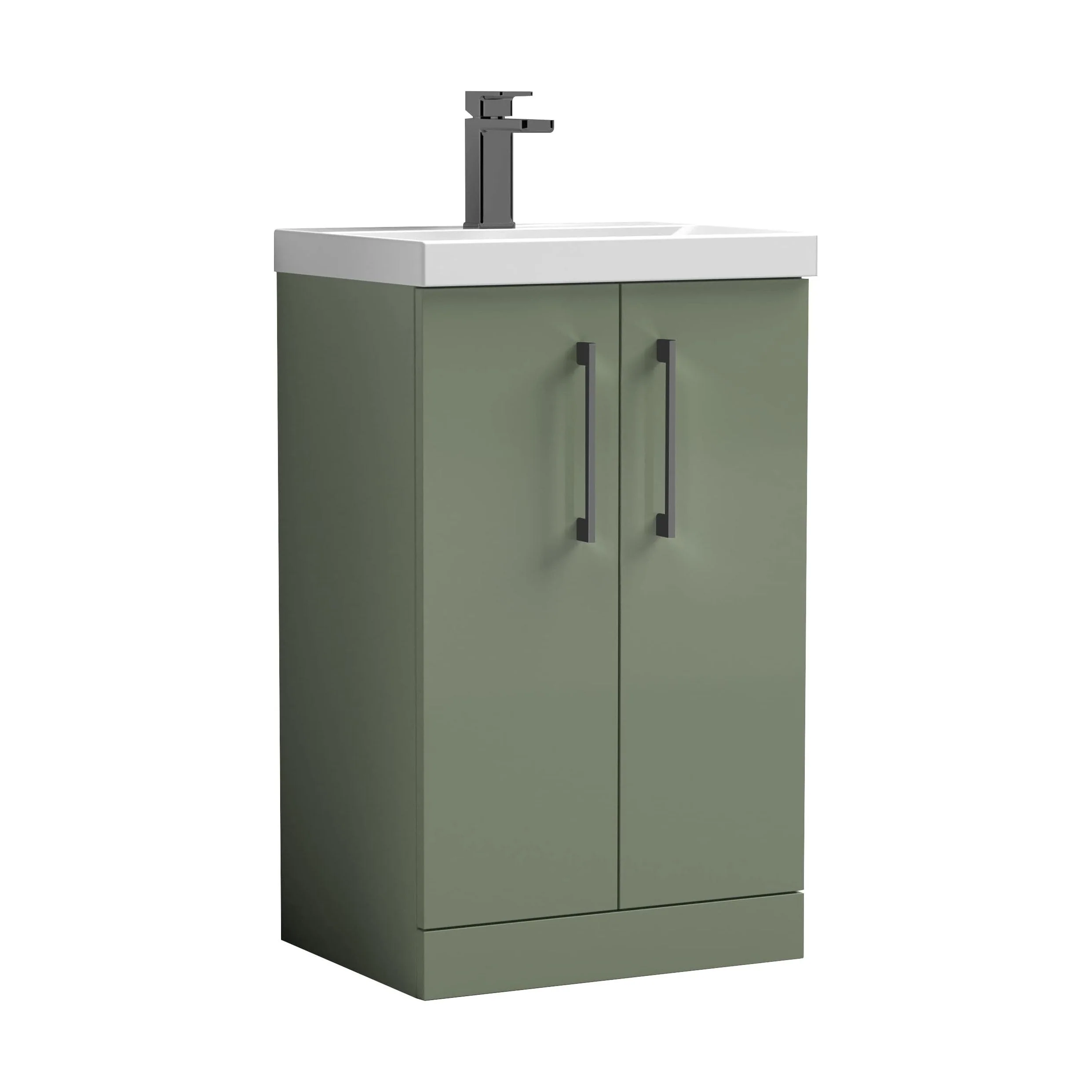 Floor Standing 2-Door Vanity & Mid-Edge Basin – Choice of Colour and Handle Finish - Image 46