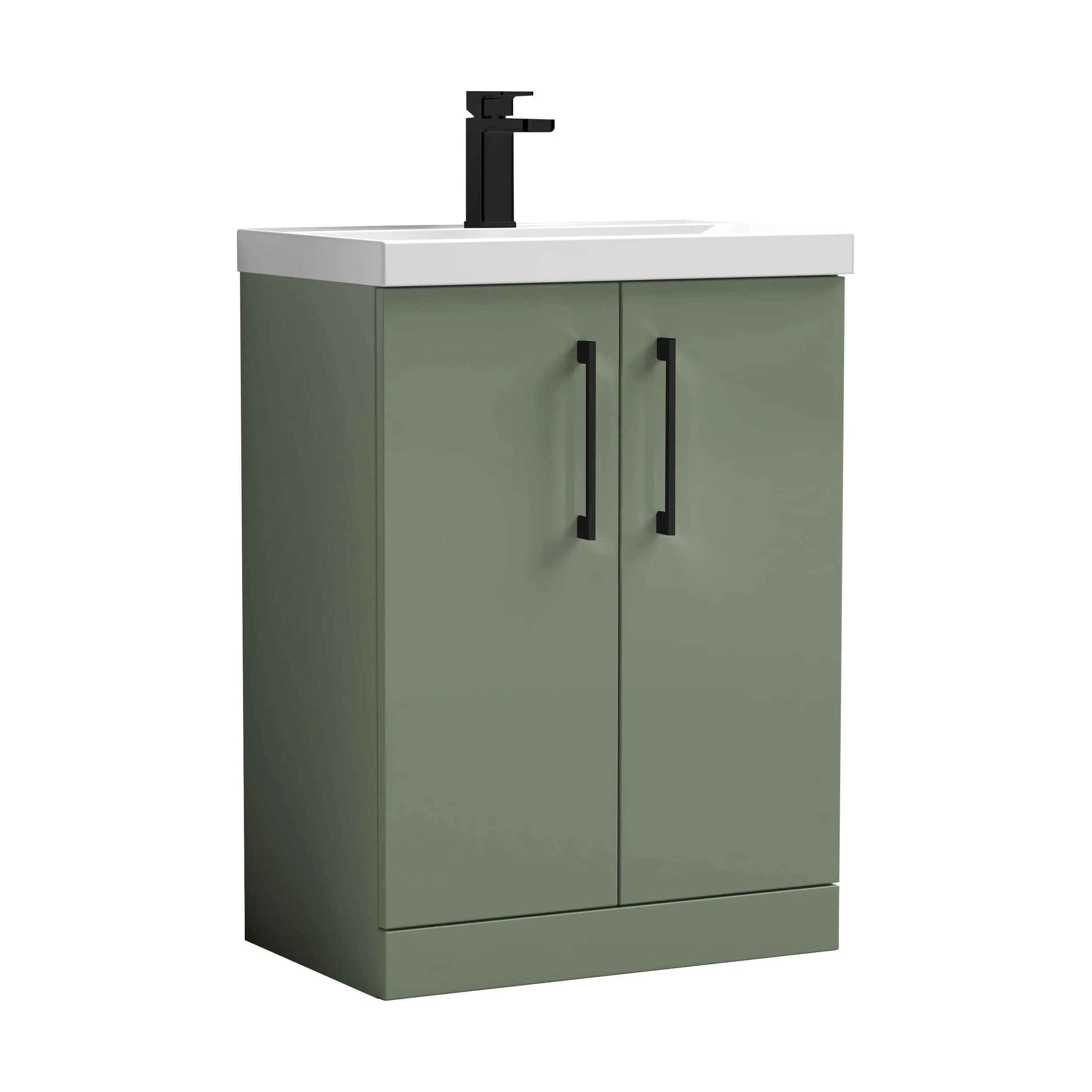 Floor Standing 2-Door Vanity & Mid-Edge Basin – Choice of Colour and Handle Finish - Image 49