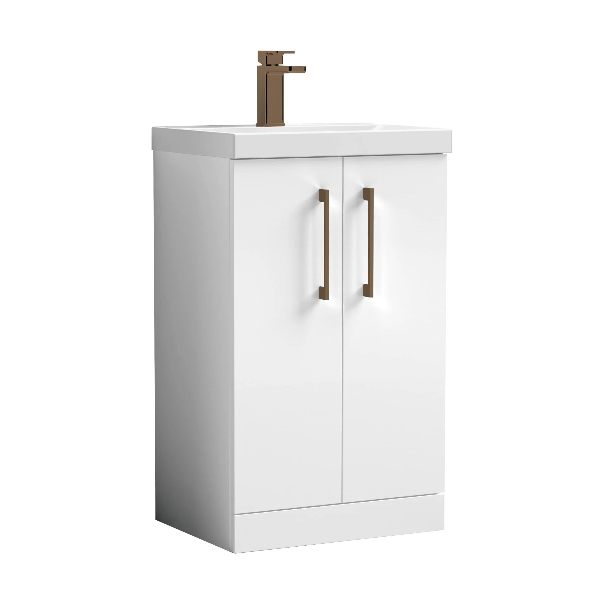 Floor Standing 2-Door Vanity & Mid-Edge Basin – Choice of Colour and Handle Finish - Image 5