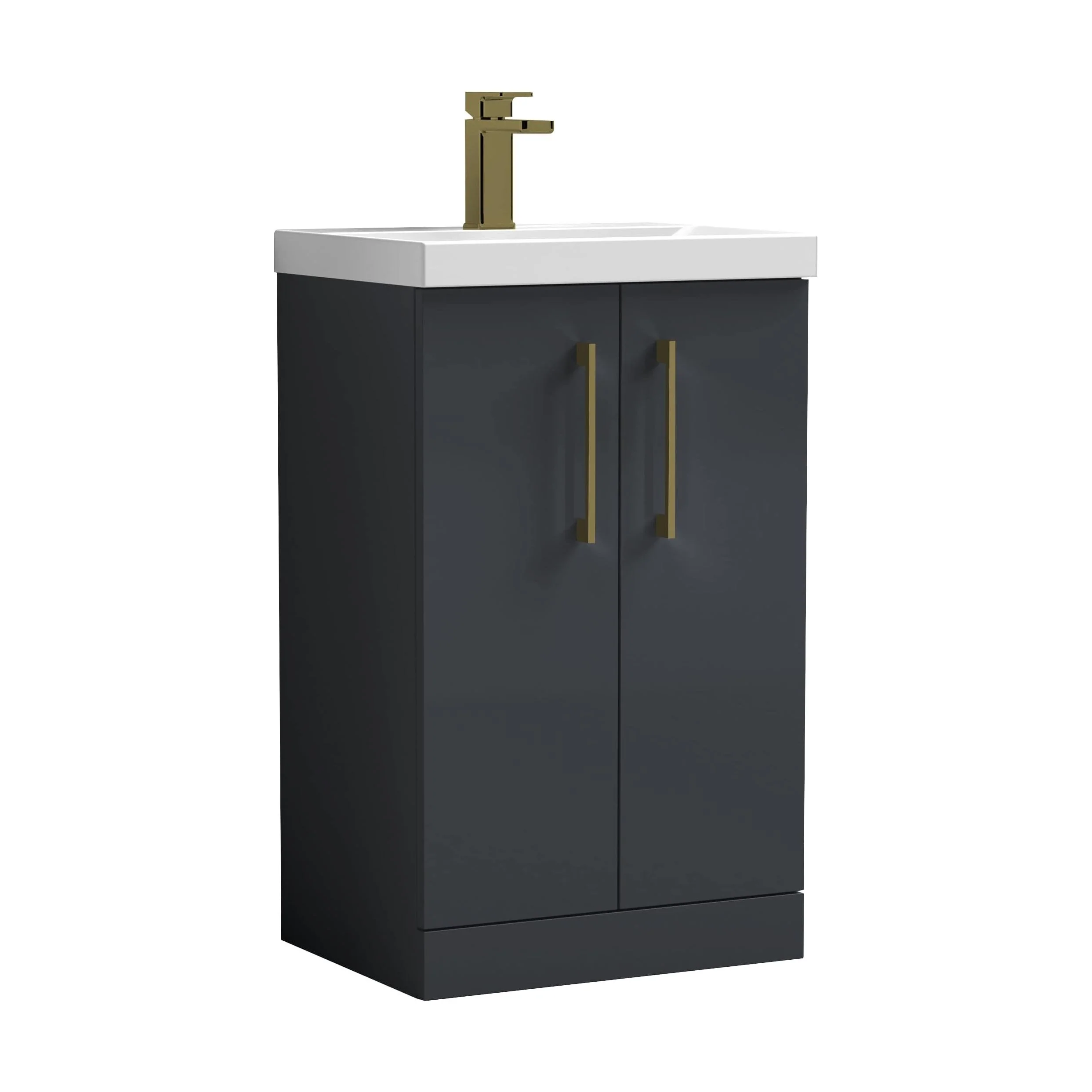 Floor Standing 2-Door Vanity & Mid-Edge Basin – Choice of Colour and Handle Finish - Image 58