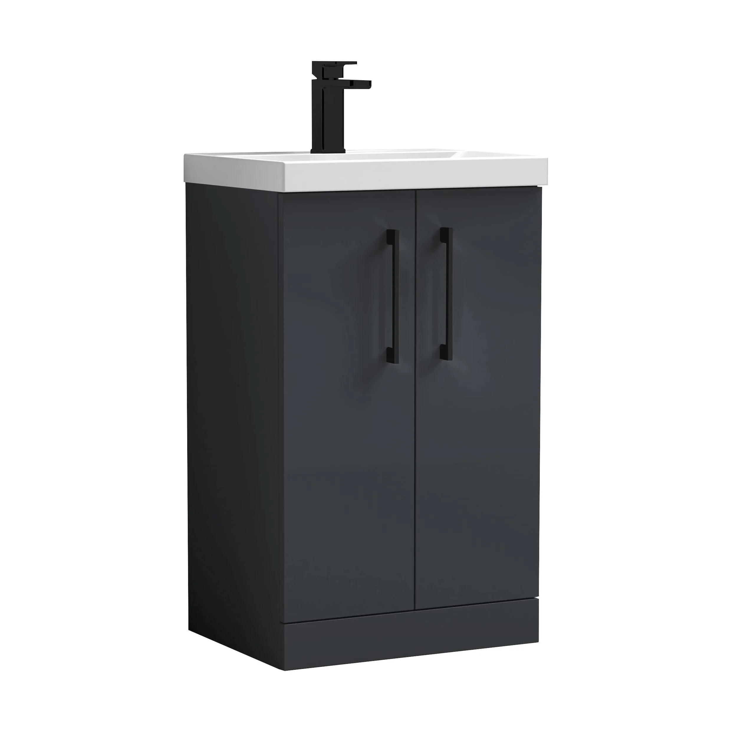 Floor Standing 2-Door Vanity & Mid-Edge Basin – Choice of Colour and Handle Finish - Image 59