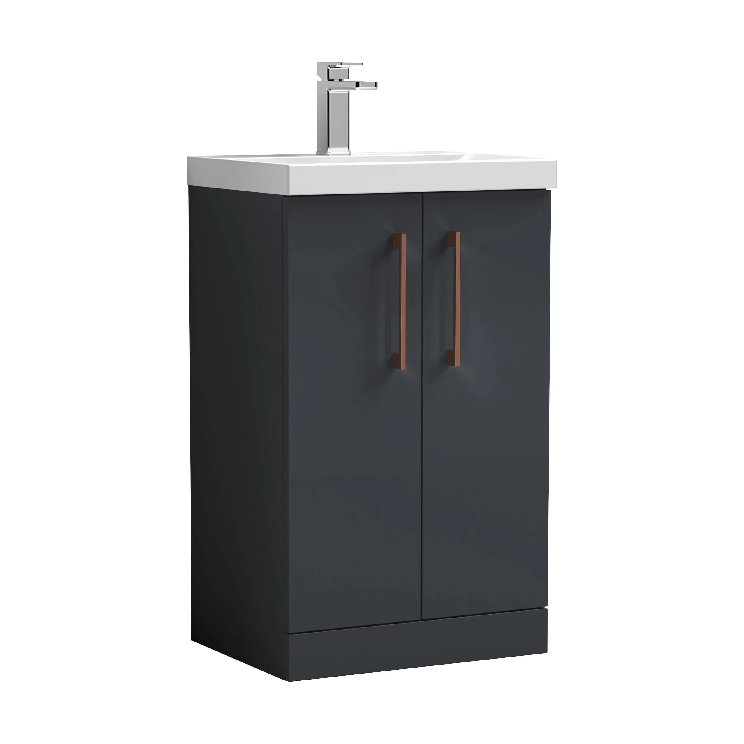 Floor Standing 2-Door Vanity & Mid-Edge Basin – Choice of Colour and Handle Finish - Image 60