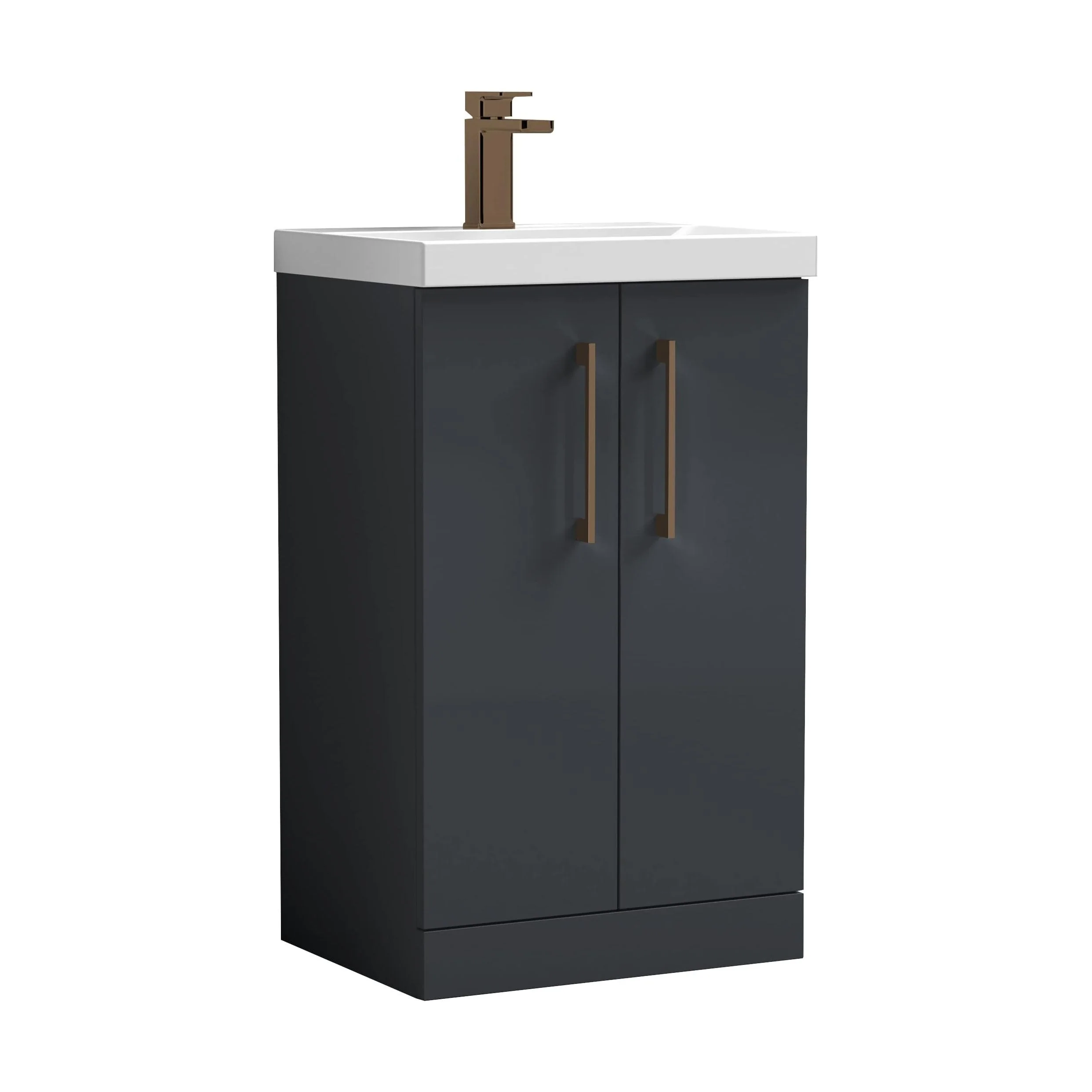 Floor Standing 2-Door Vanity & Mid-Edge Basin – Choice of Colour and Handle Finish - Image 62