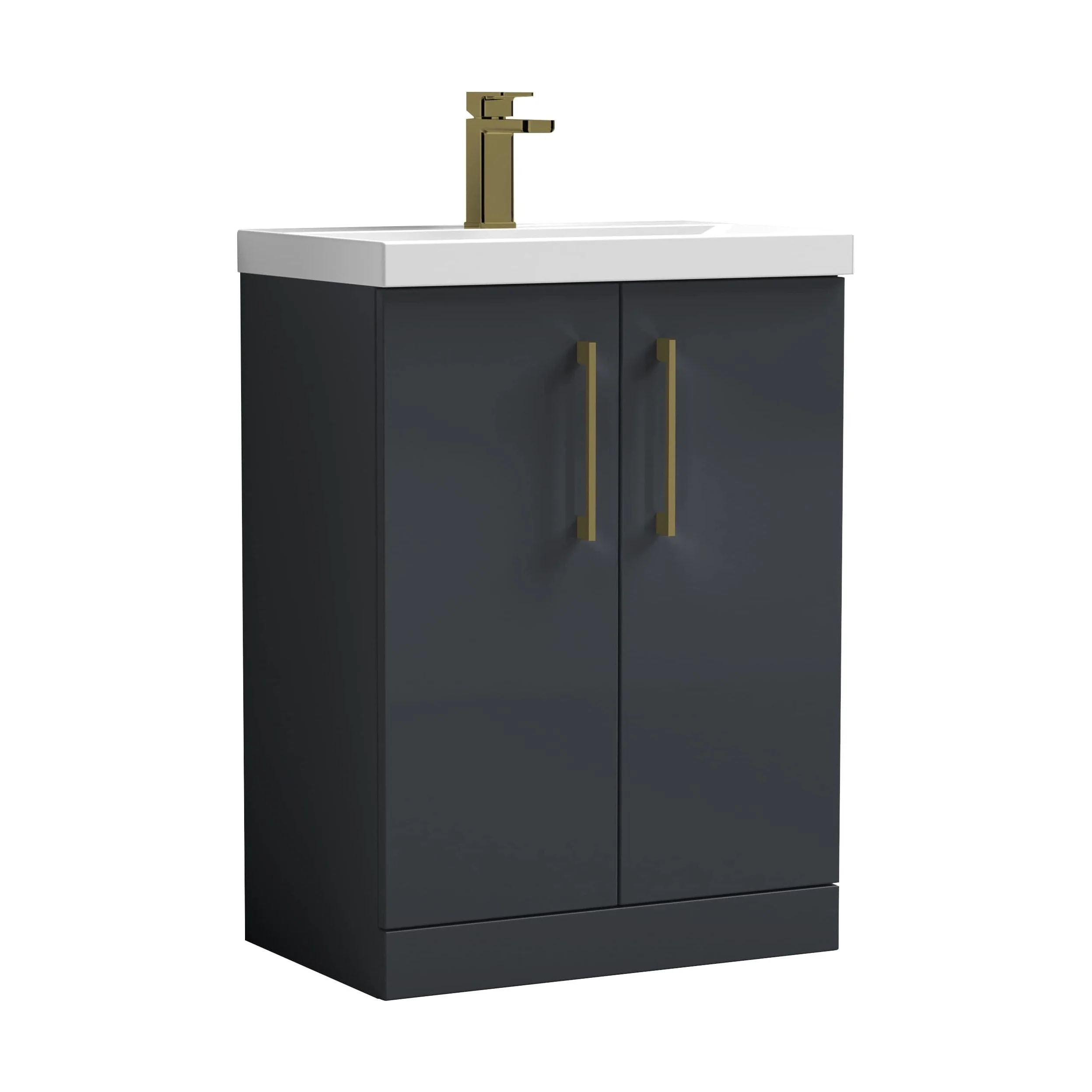 Floor Standing 2-Door Vanity & Mid-Edge Basin – Choice of Colour and Handle Finish - Image 63