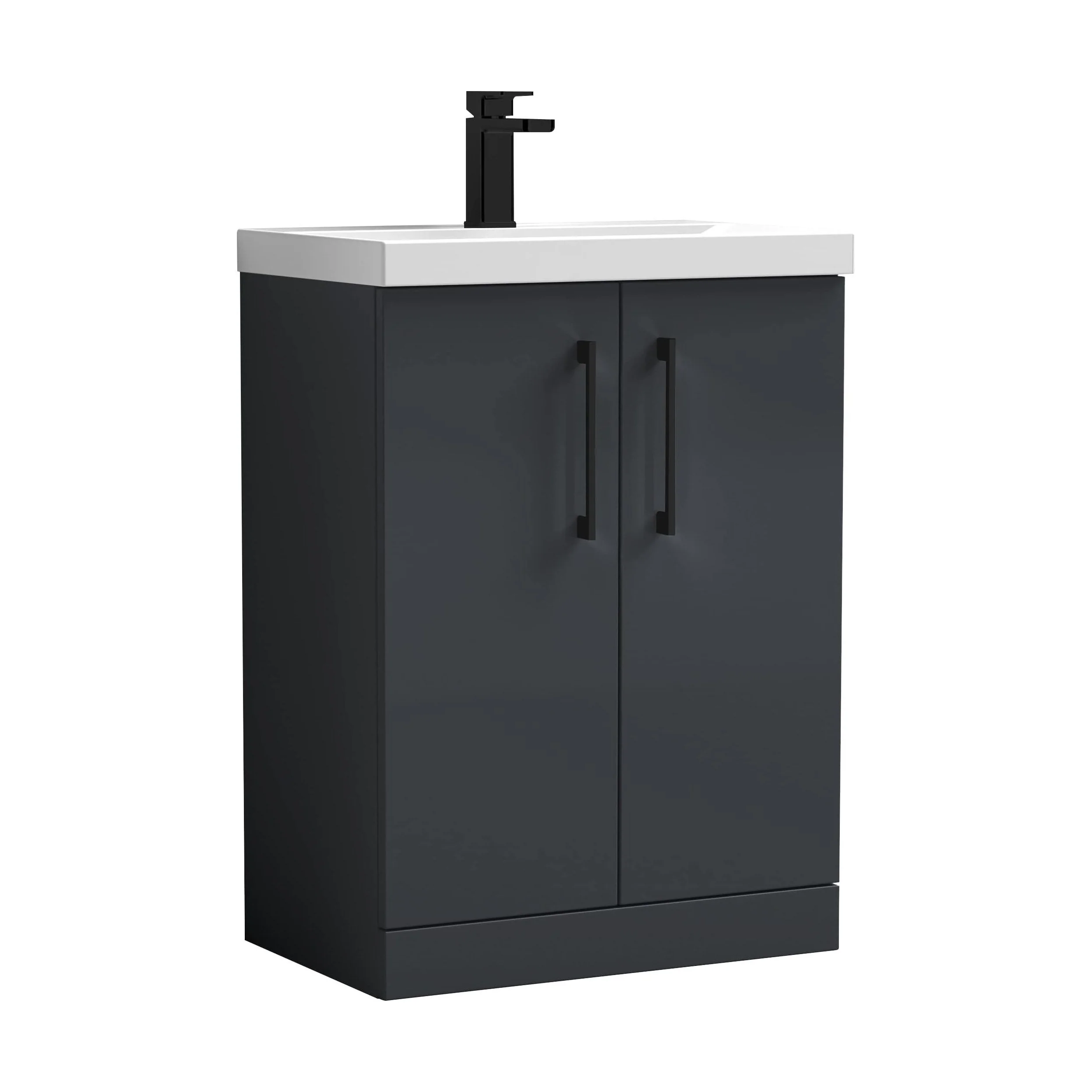 Floor Standing 2-Door Vanity & Mid-Edge Basin – Choice of Colour and Handle Finish - Image 64
