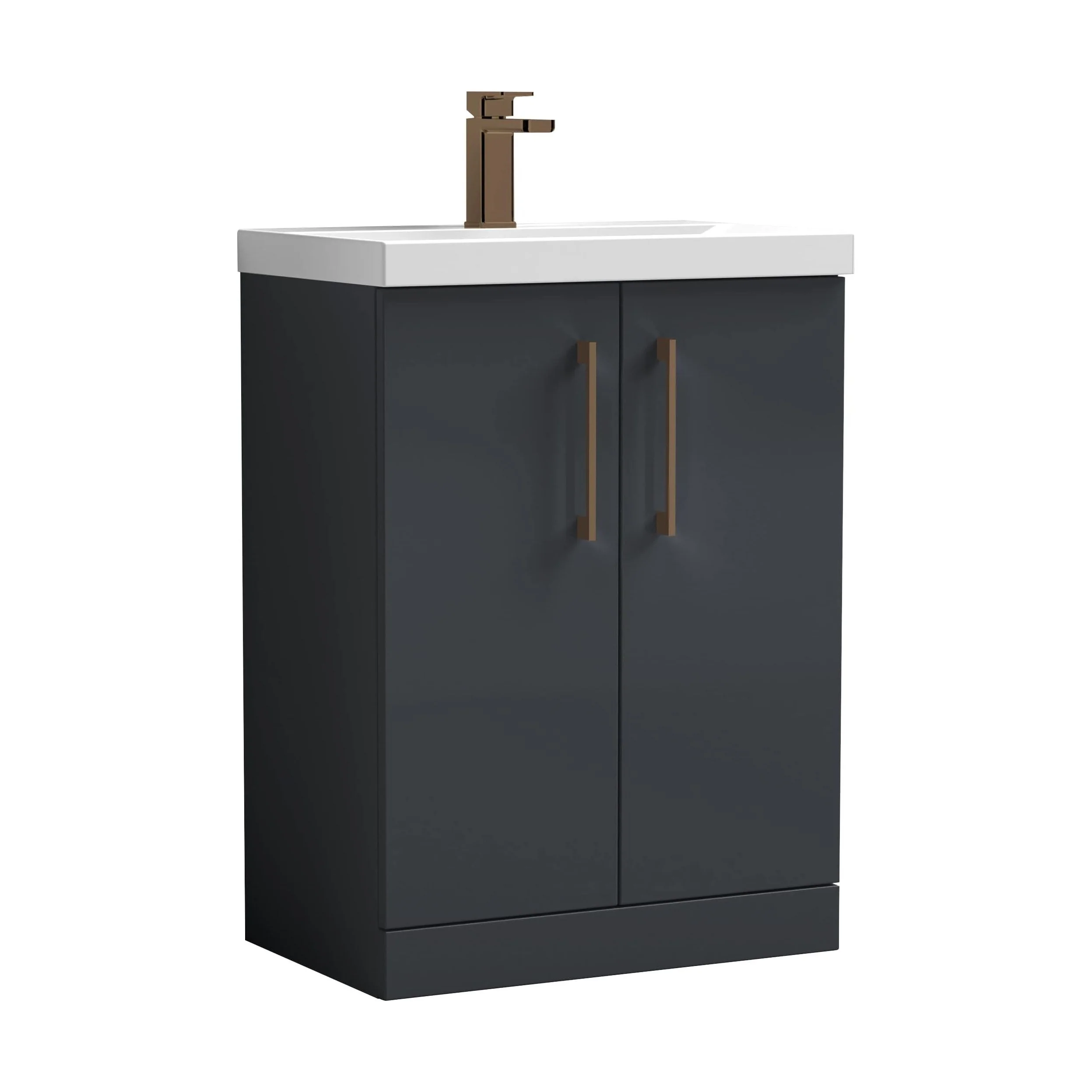 Floor Standing 2-Door Vanity & Mid-Edge Basin – Choice of Colour and Handle Finish - Image 67