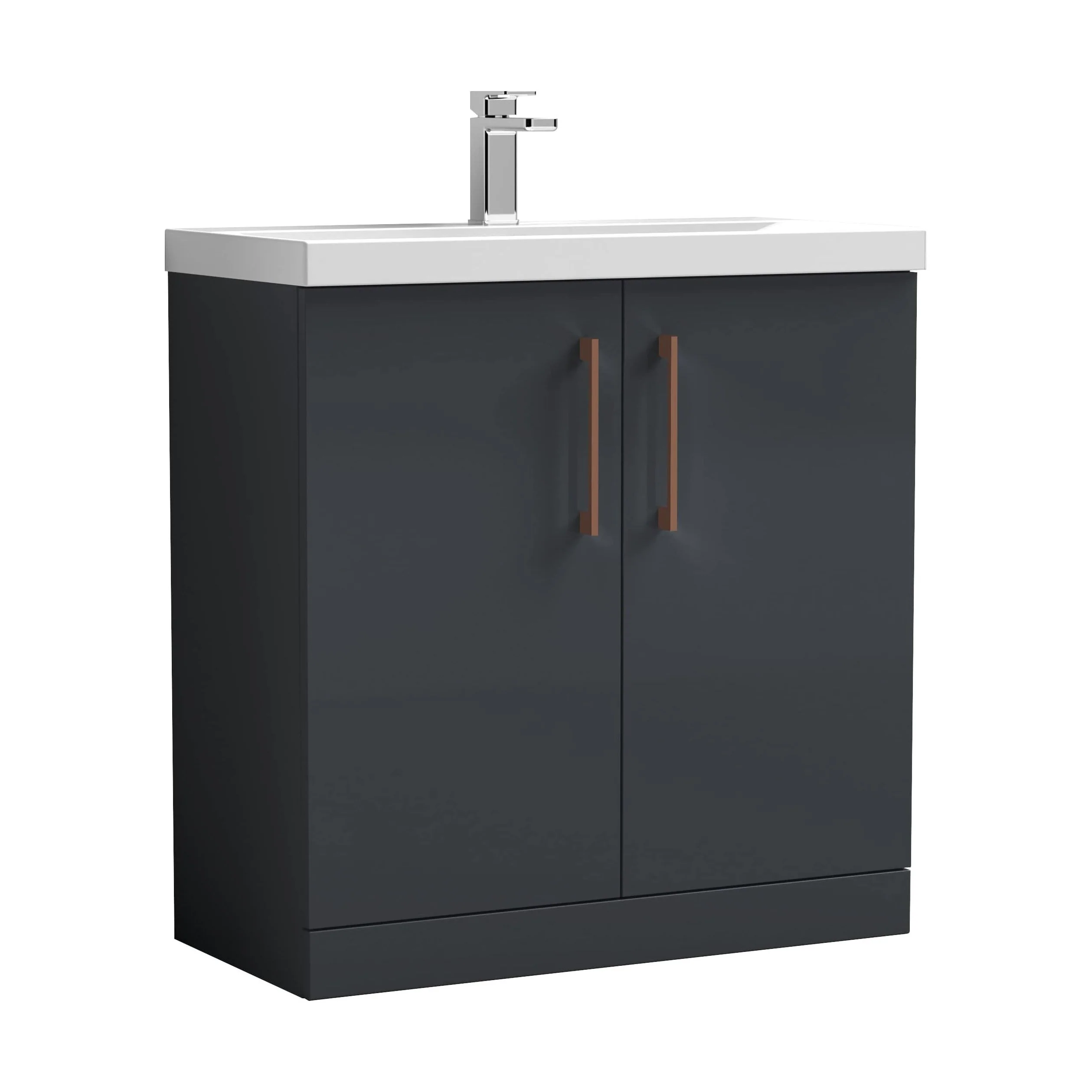 Floor Standing 2-Door Vanity & Mid-Edge Basin – Choice of Colour and Handle Finish - Image 70