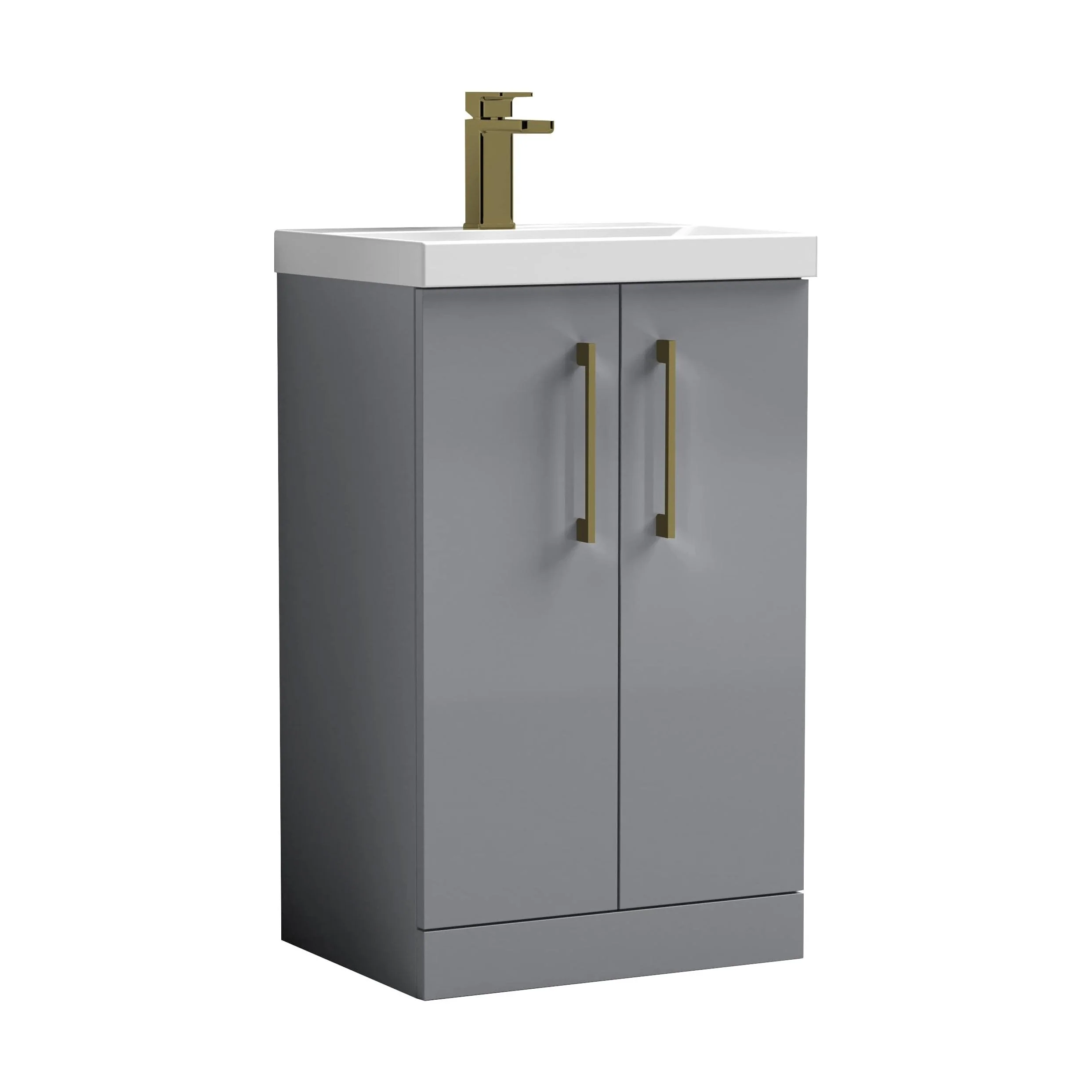 Floor Standing 2-Door Vanity & Mid-Edge Basin – Choice of Colour and Handle Finish - Image 73