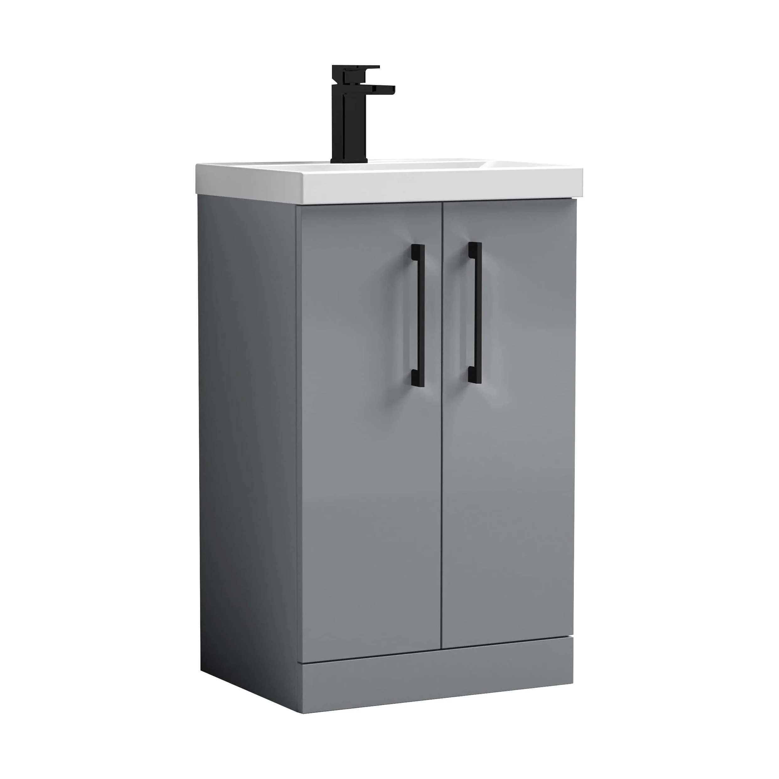 Floor Standing 2-Door Vanity & Mid-Edge Basin – Choice of Colour and Handle Finish - Image 74