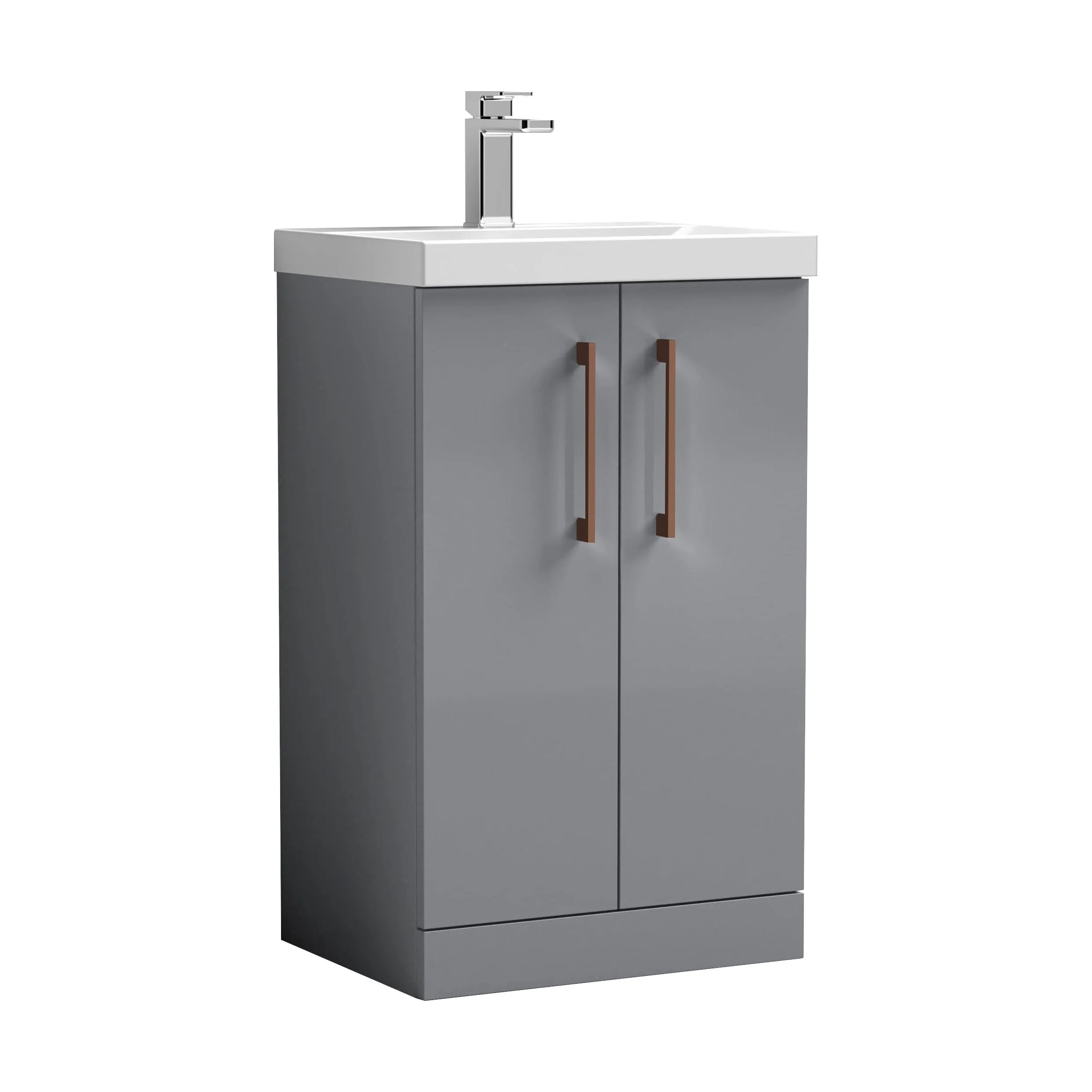 Floor Standing 2-Door Vanity & Mid-Edge Basin – Choice of Colour and Handle Finish - Image 75